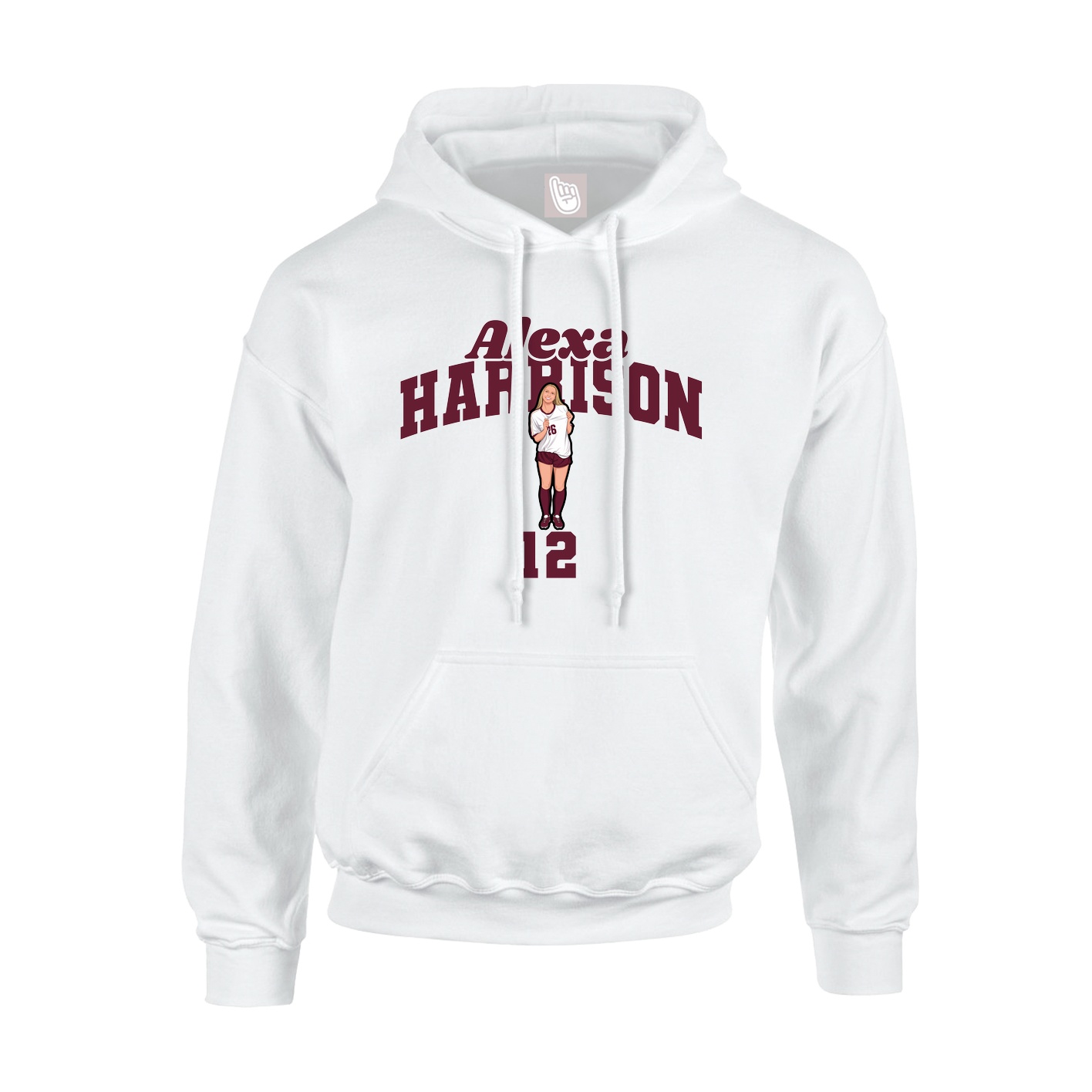 Hoodie — Signature Arch in White