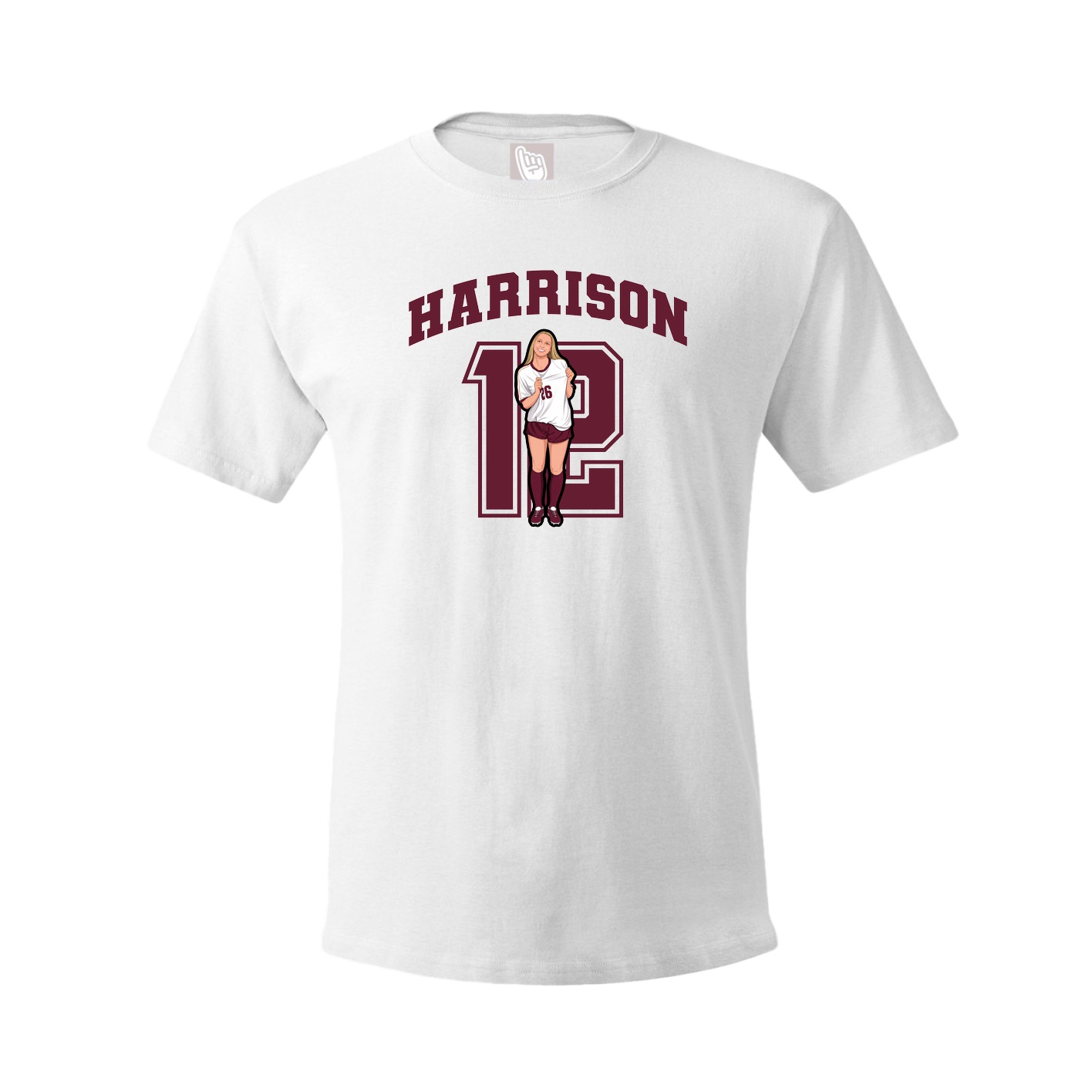 Youth Tee — Number in White