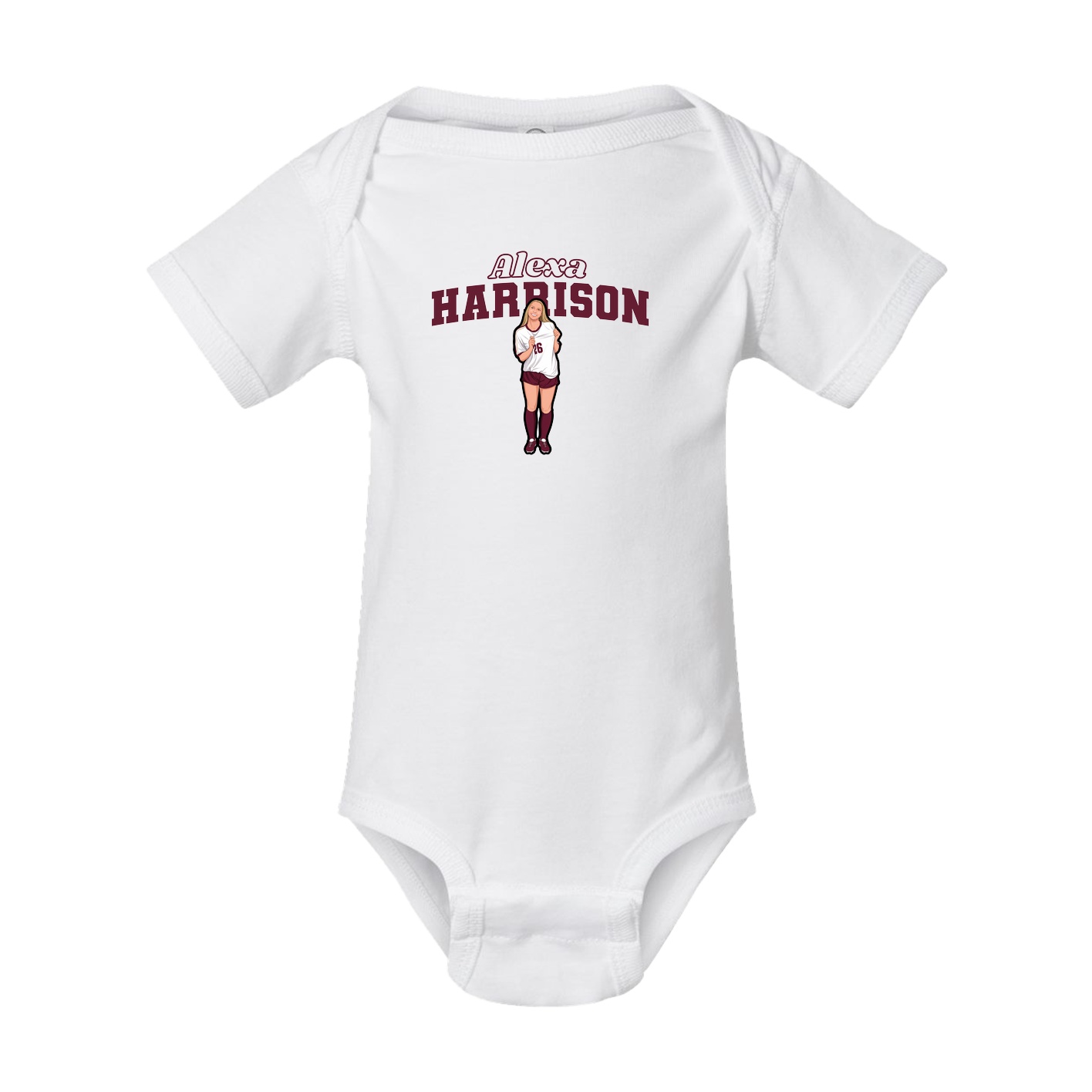 Baby Onesie — Name Arch in White