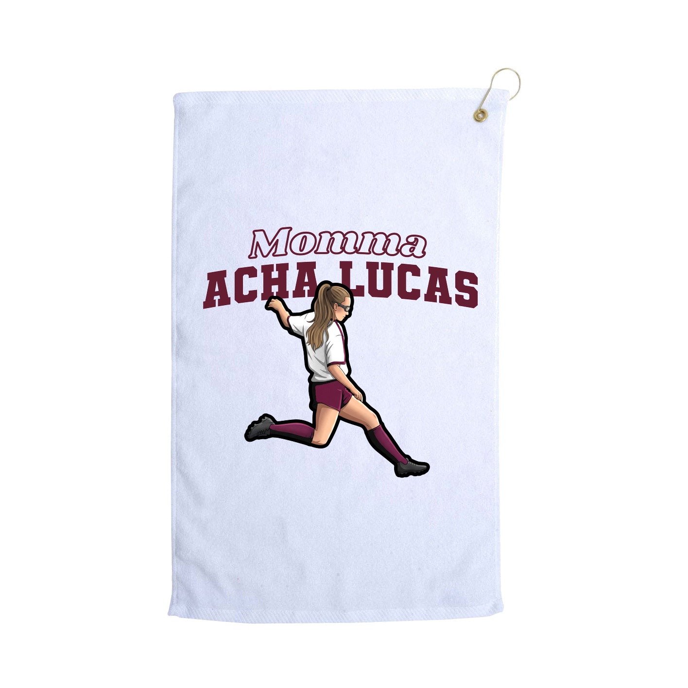Golf Towel — Mothers Day Block in White