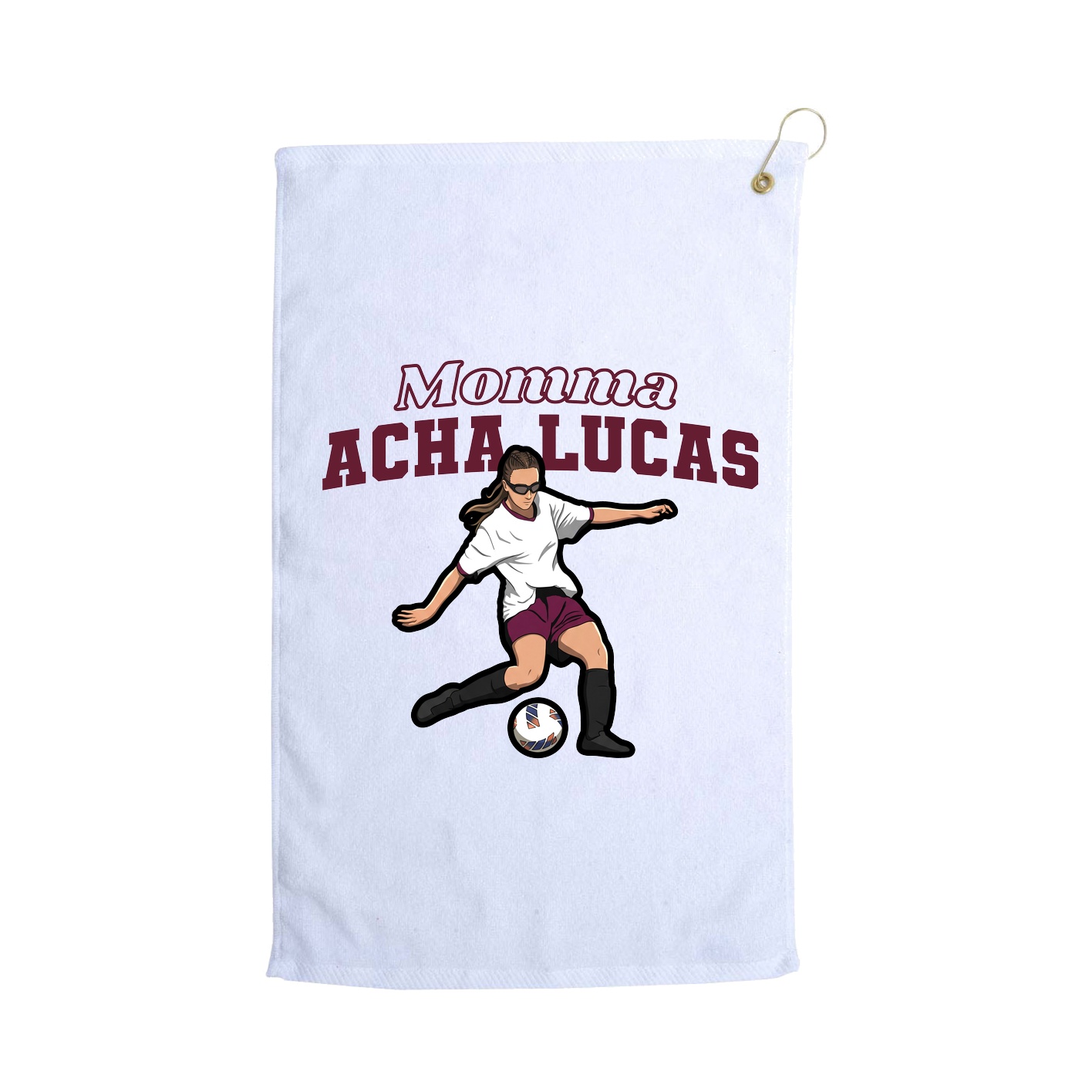 Golf Towel — Mothers Day Block in White