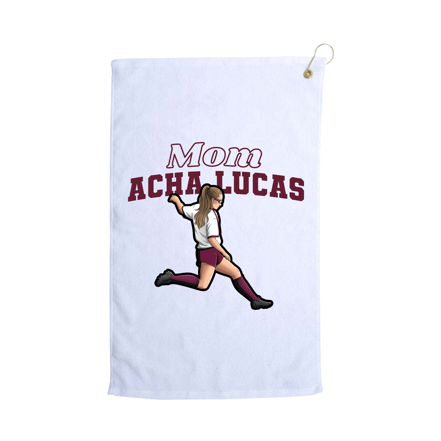 Golf Towel — Mothers Day Block in White