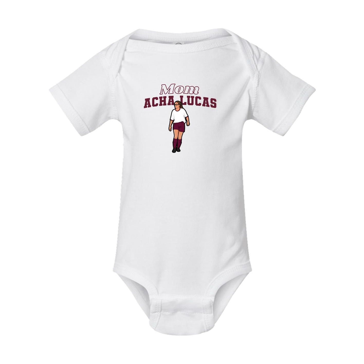 Baby Onesie — Mothers Day Block in White