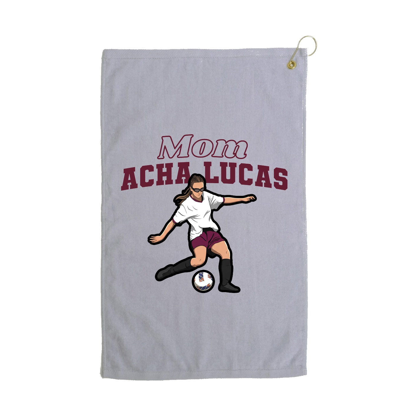 Golf Towel — Mothers Day Block in Grey