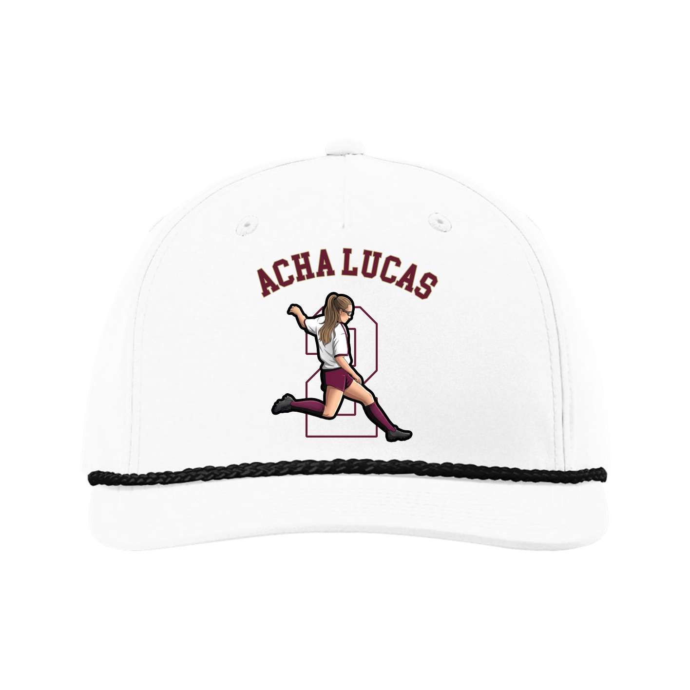 Five-Panel Classic Rope Cap — Shirsey Arch in White