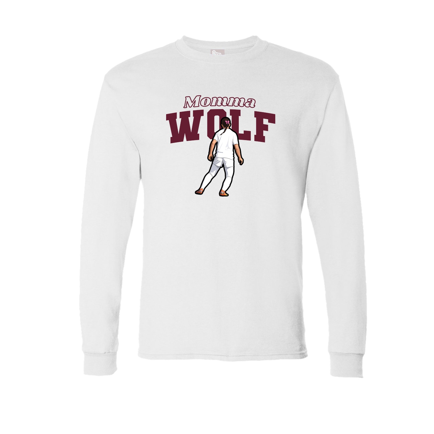 Long Sleeve Tee — Mothers Day Block in White