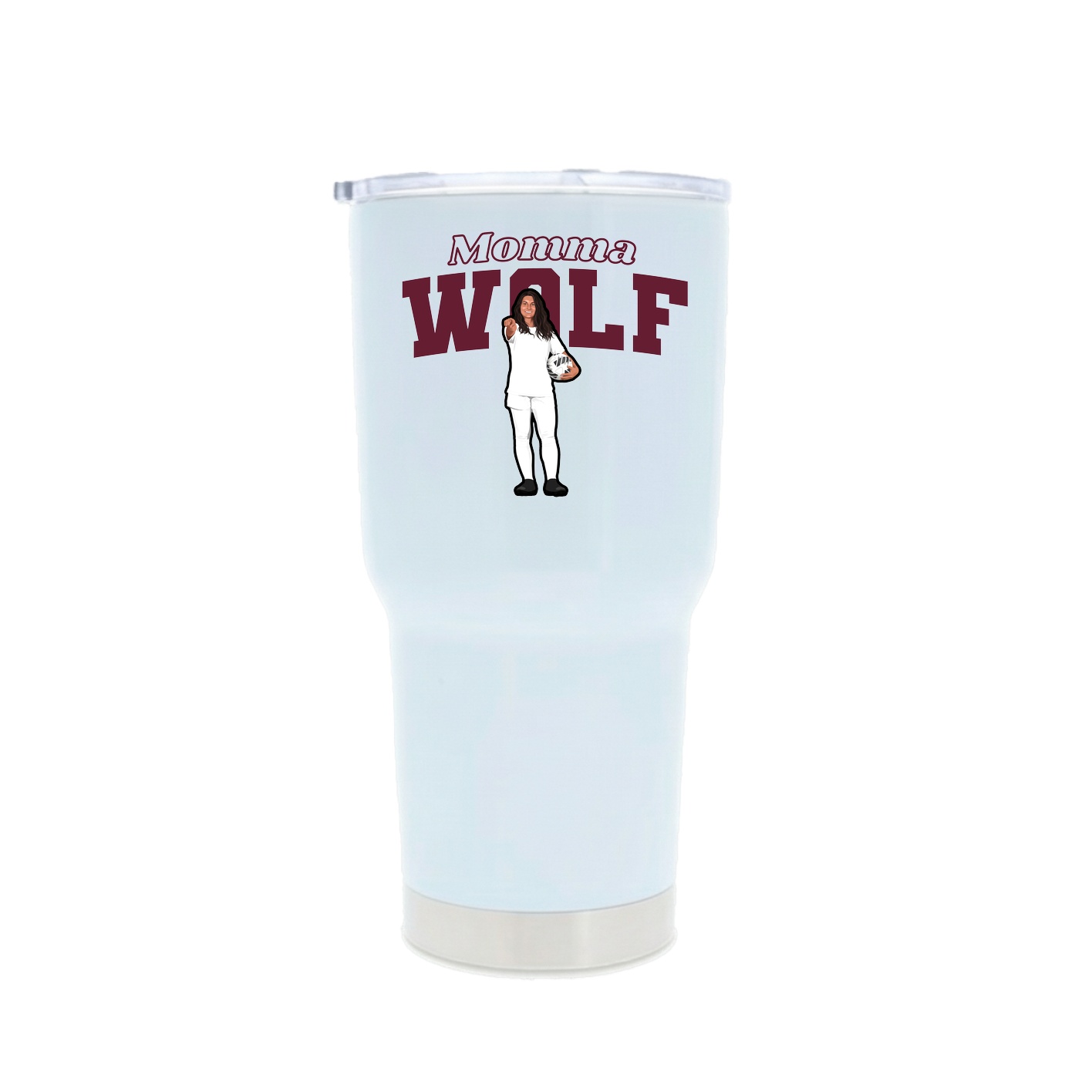 30oz Stainless Steel Tumbler — Mothers Day Block in White