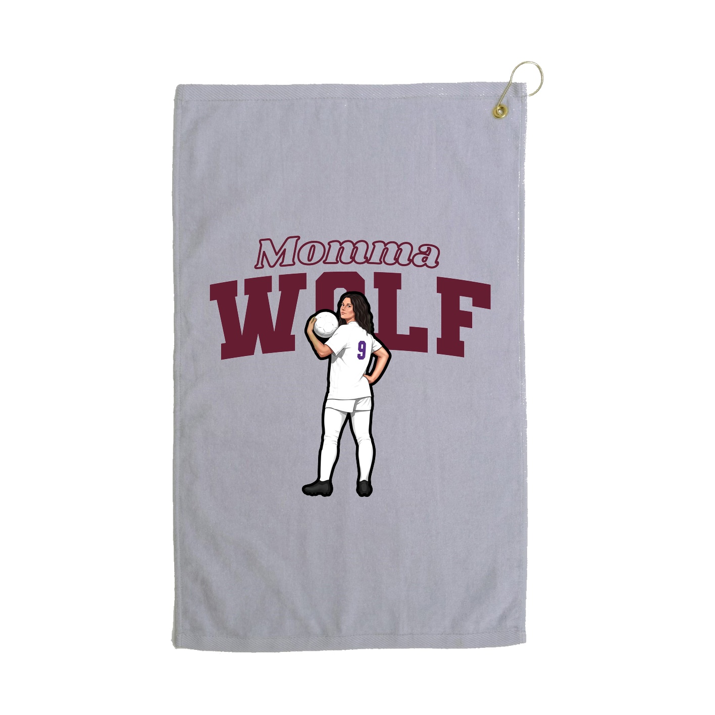 Golf Towel — Mothers Day Block in Grey
