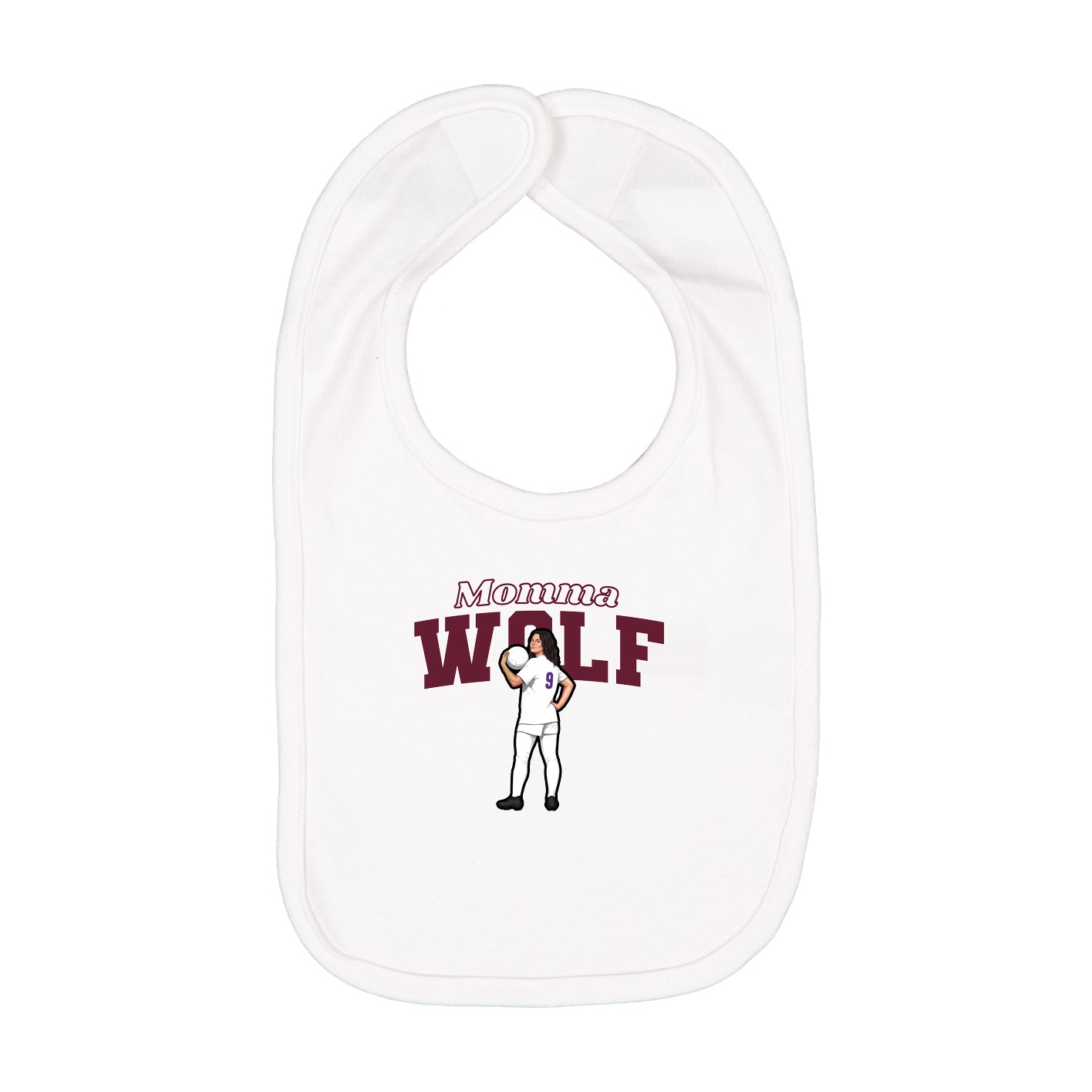 Infant Bib — Mothers Day Block in White