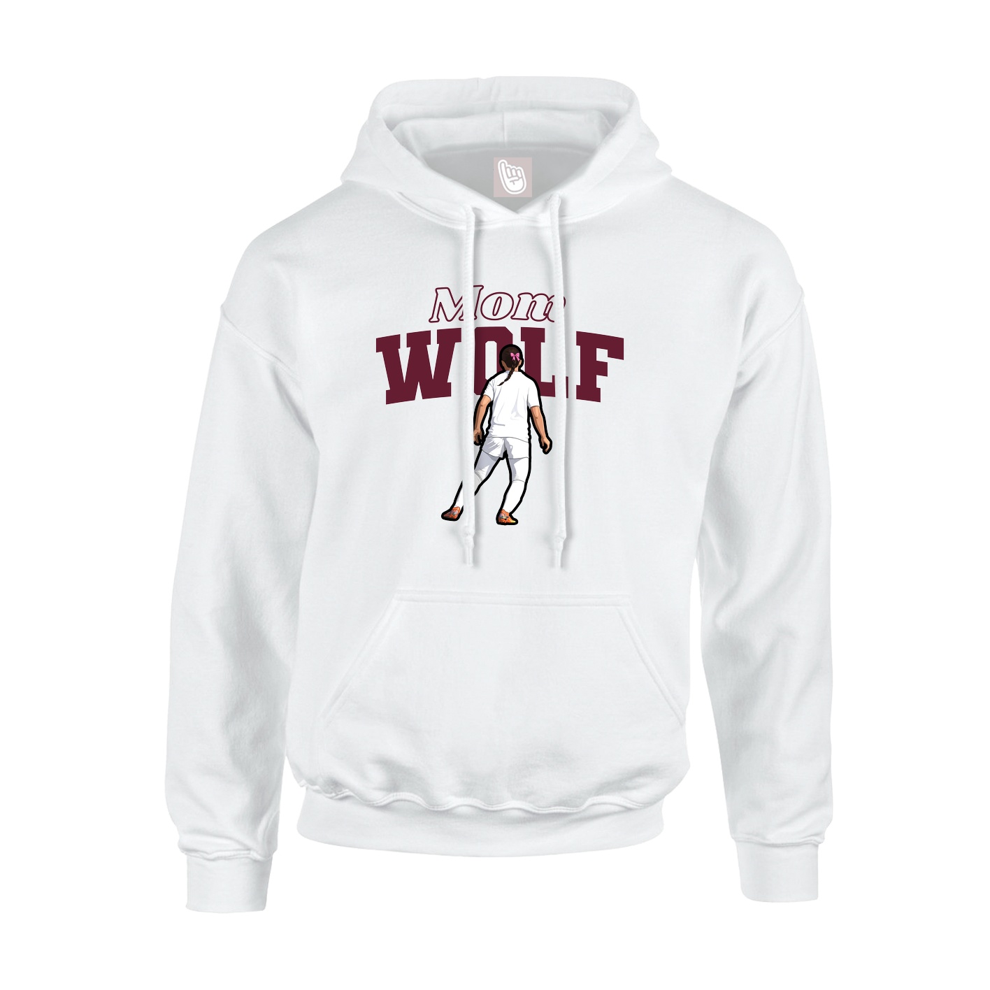 Youth Hoodie — Mothers Day Block in White