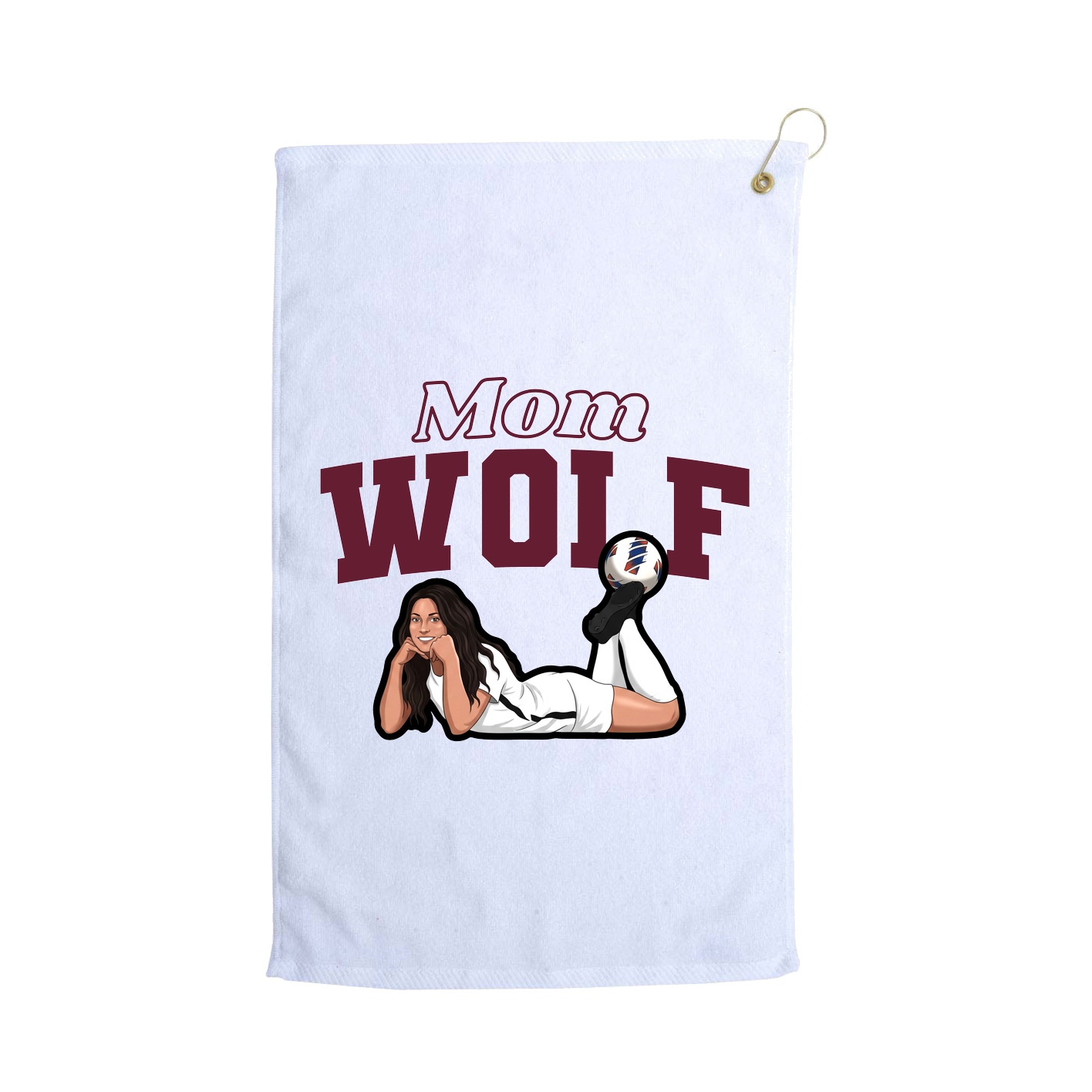 Golf Towel — Mothers Day Block in White