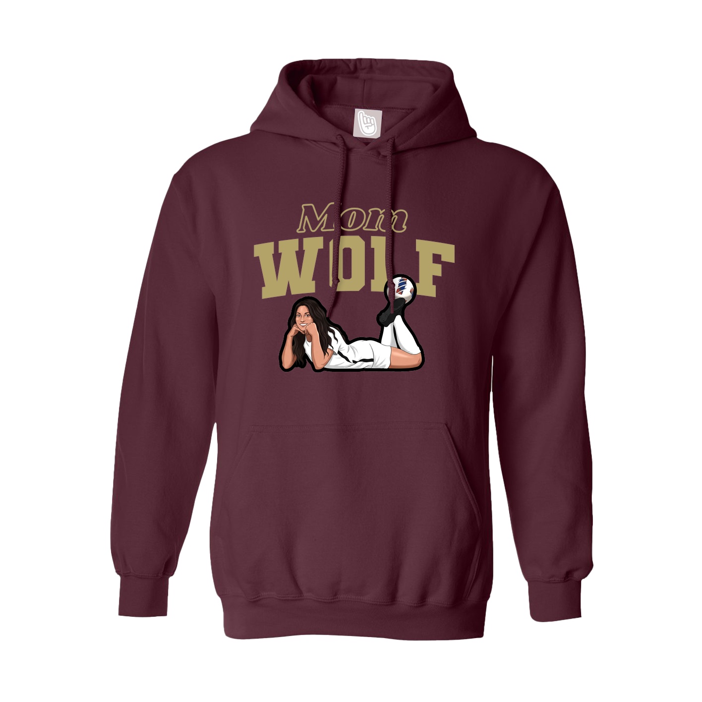Hoodie — Mothers Day Block in Maroon