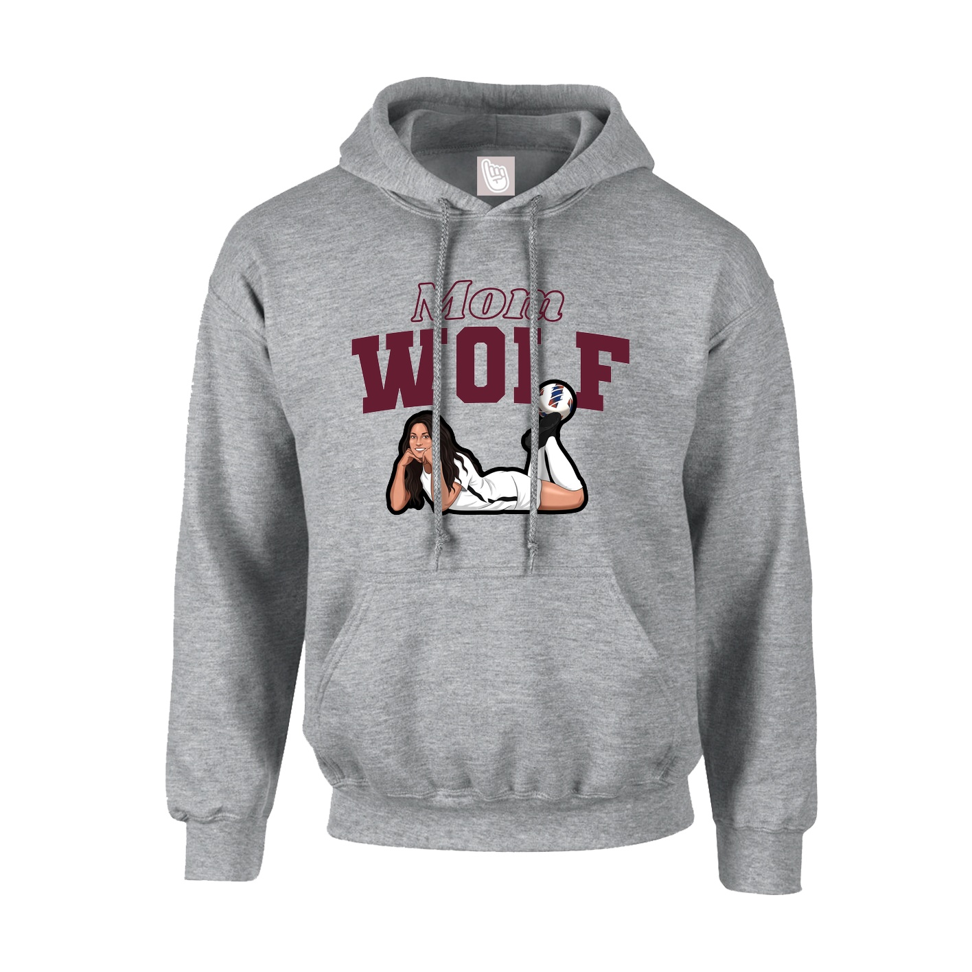 Youth Hoodie — Mothers Day Block in Grey