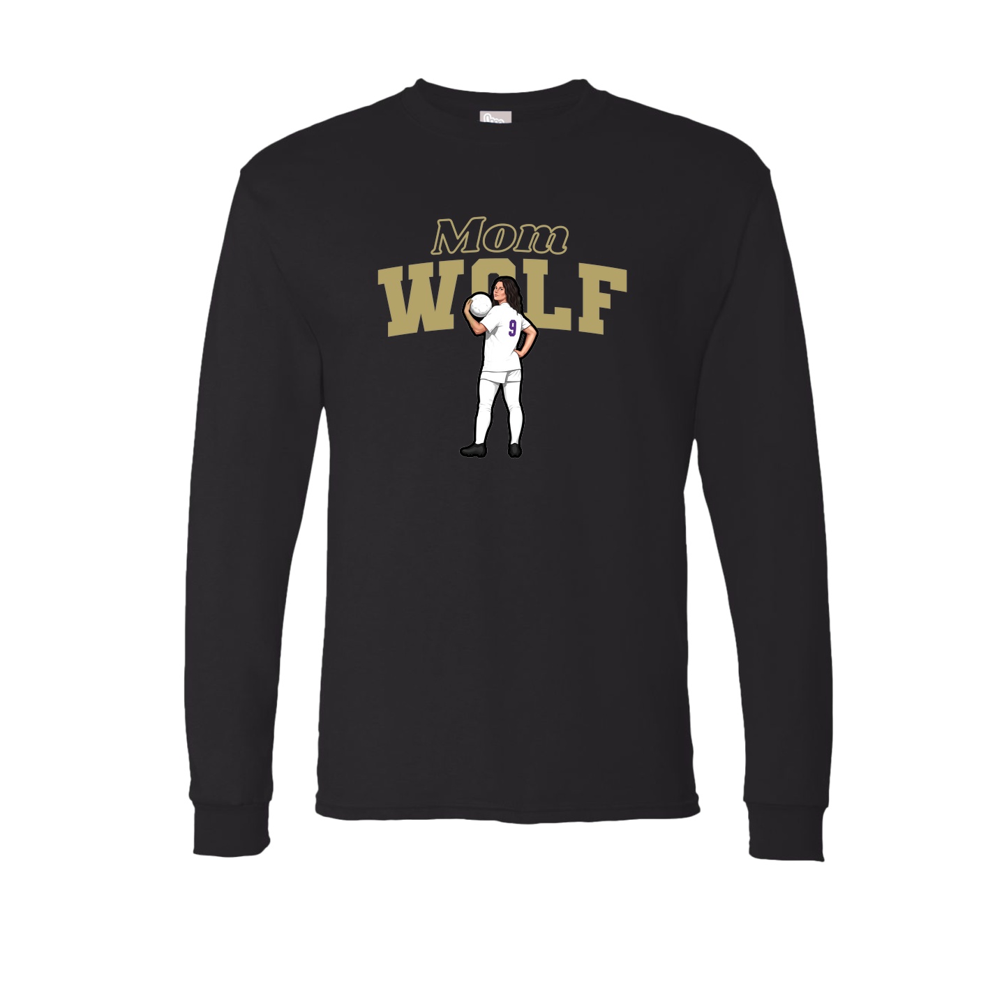 Long Sleeve Tee — Mothers Day Block in Black