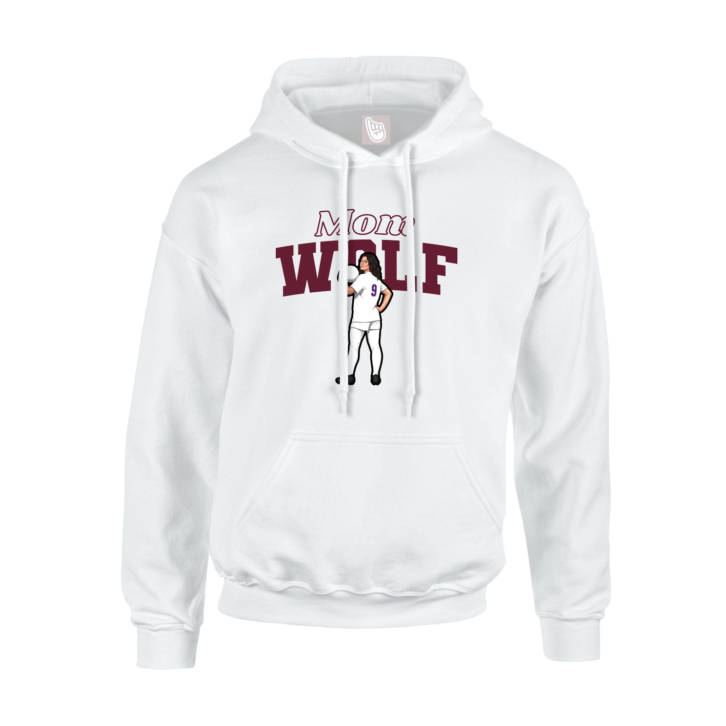 Youth Hoodie — Mothers Day Block in White