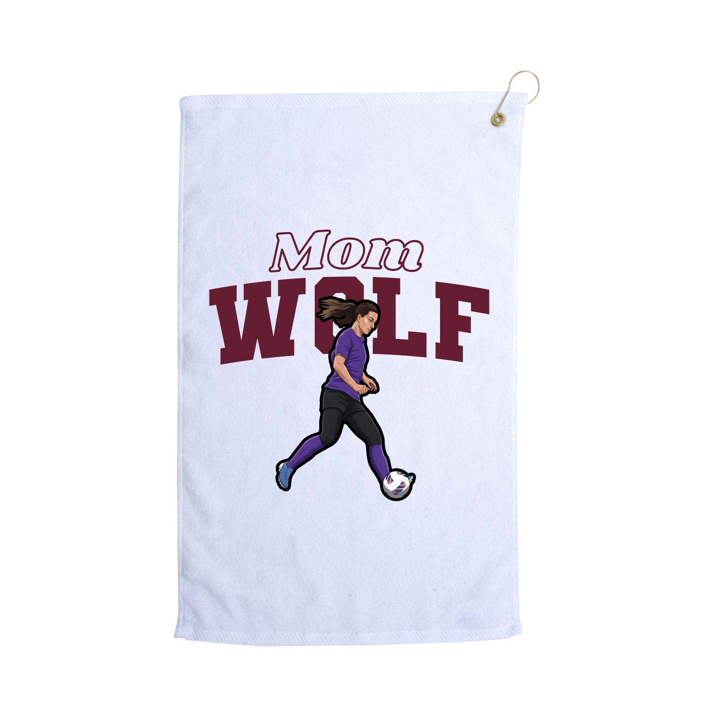 Golf Towel — Mothers Day Block in White
