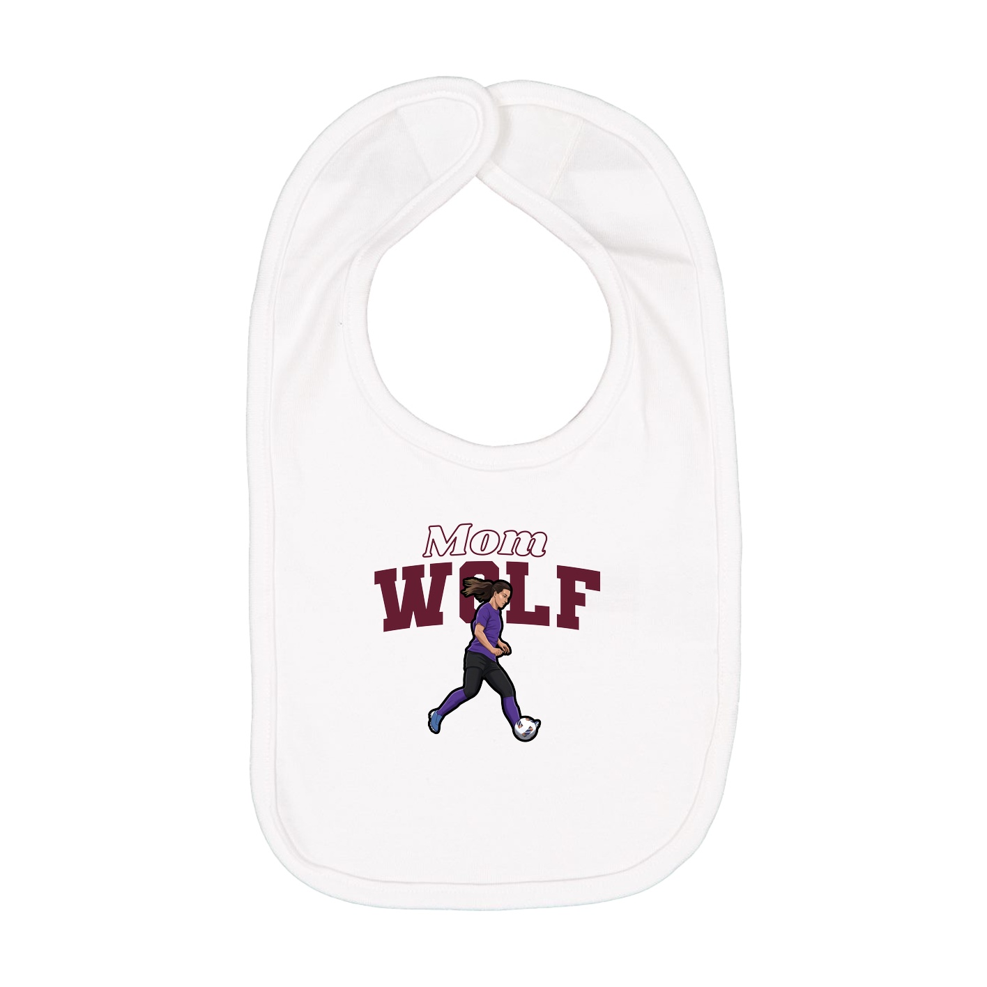 Infant Bib — Mothers Day Block in White