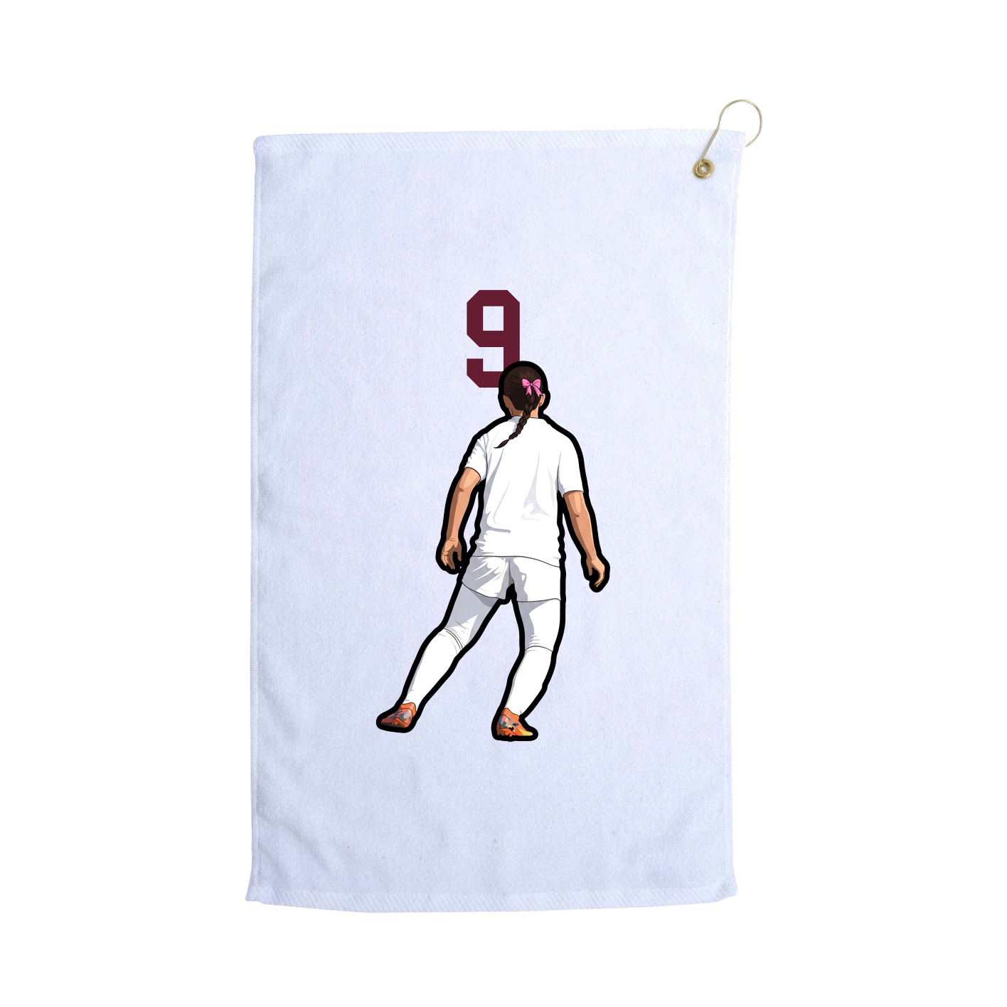 Golf Towel — Number Top in White