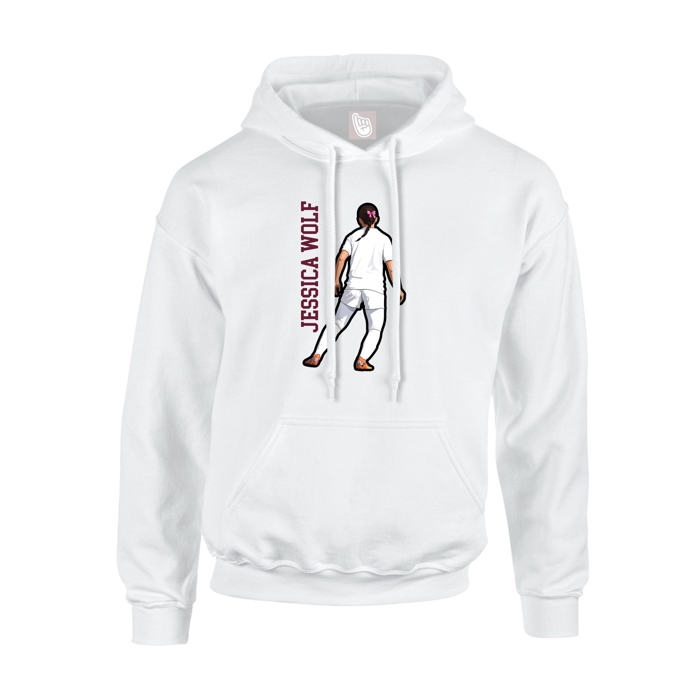 Hoodie — Name Vertical in White