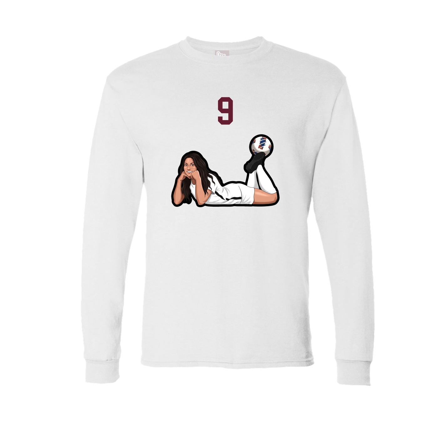 Long Sleeve Tee — Number Top in White