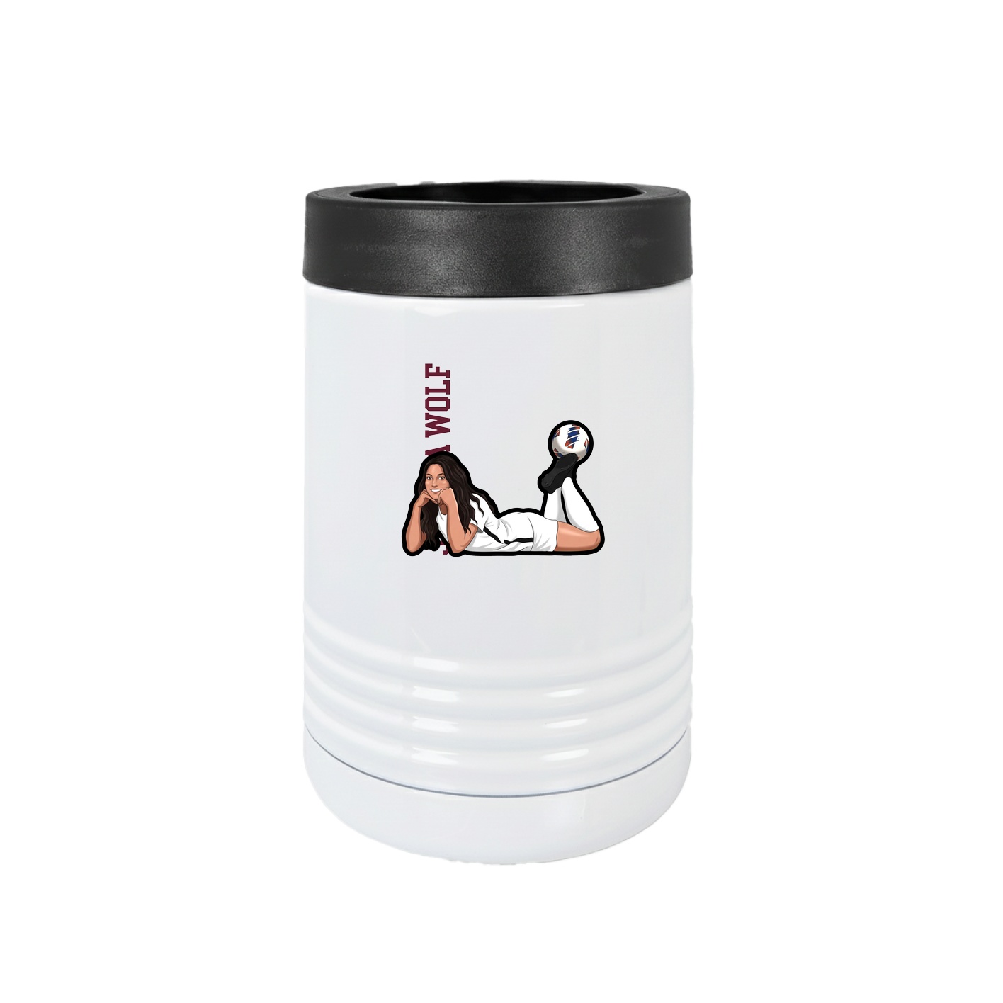 Beverage Holder — Name Vertical in White