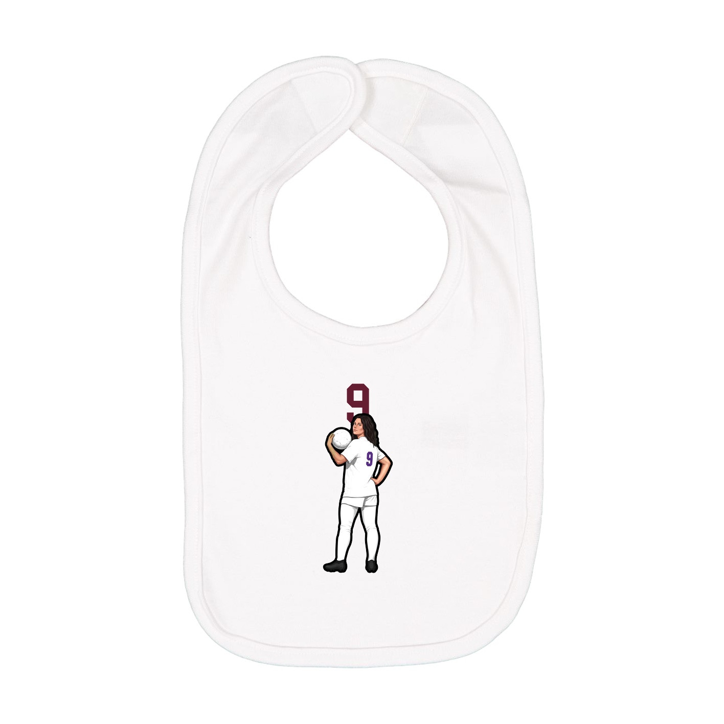 Infant Bib — Number Top in White