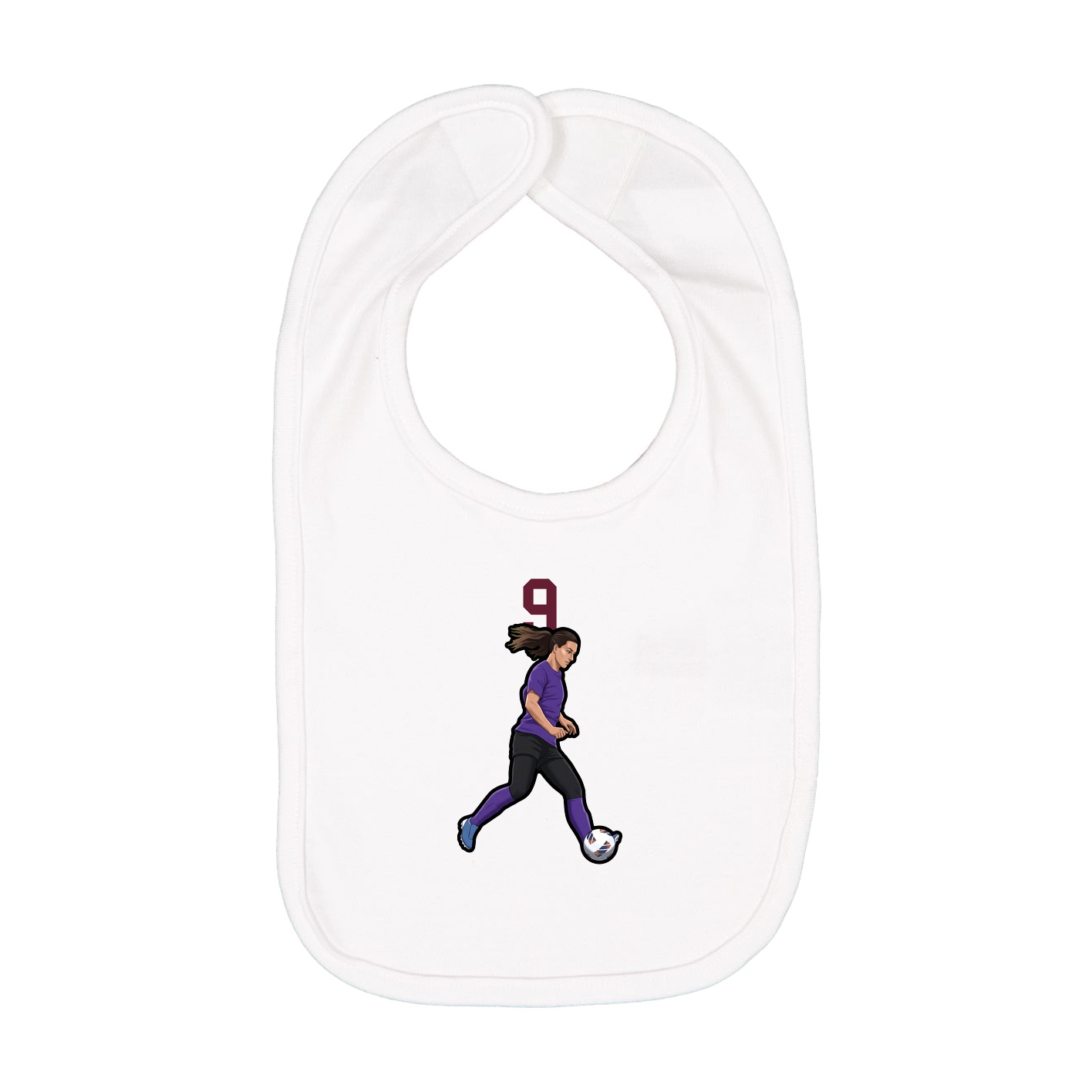 Infant Bib — Number Top in White