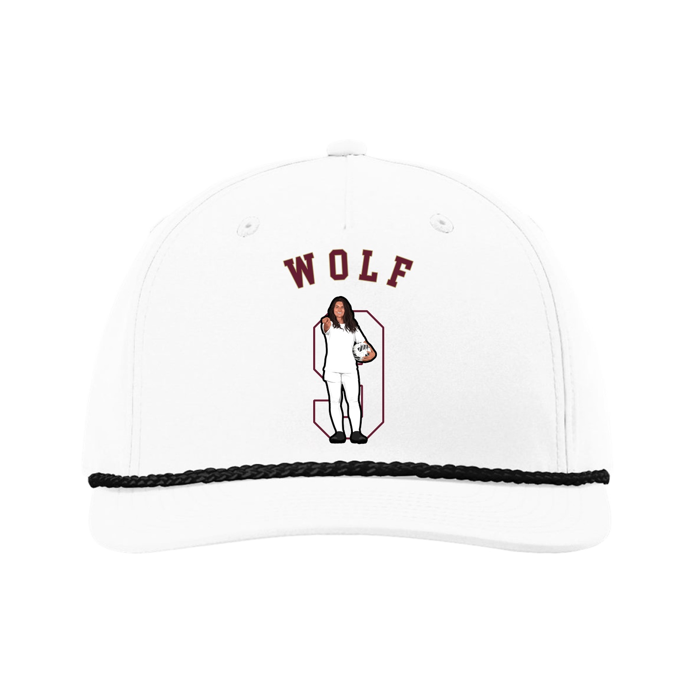 Five-Panel Classic Rope Cap — Shirsey Arch in White