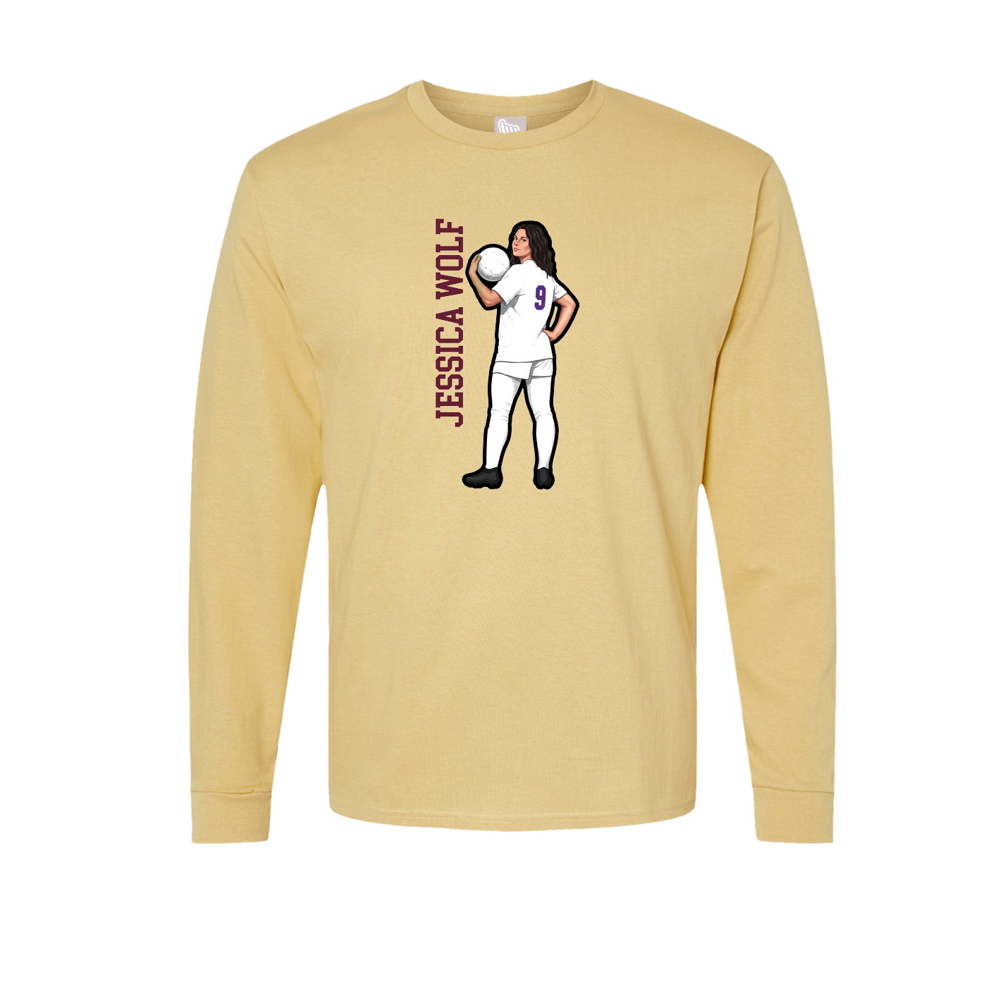 Long Sleeve Tee — Name Vertical in Vegas Gold