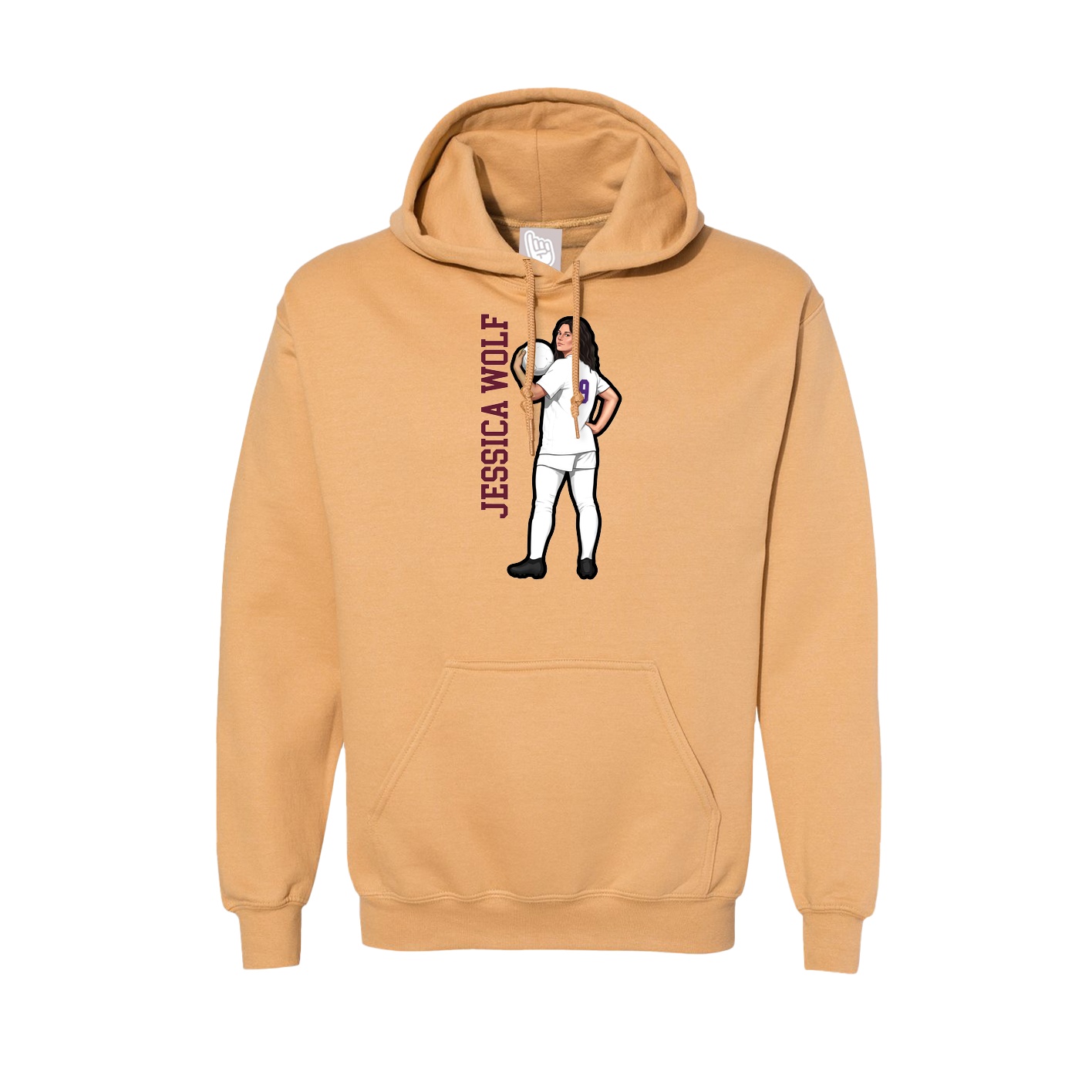Hoodie — Name Vertical in Vegas Gold