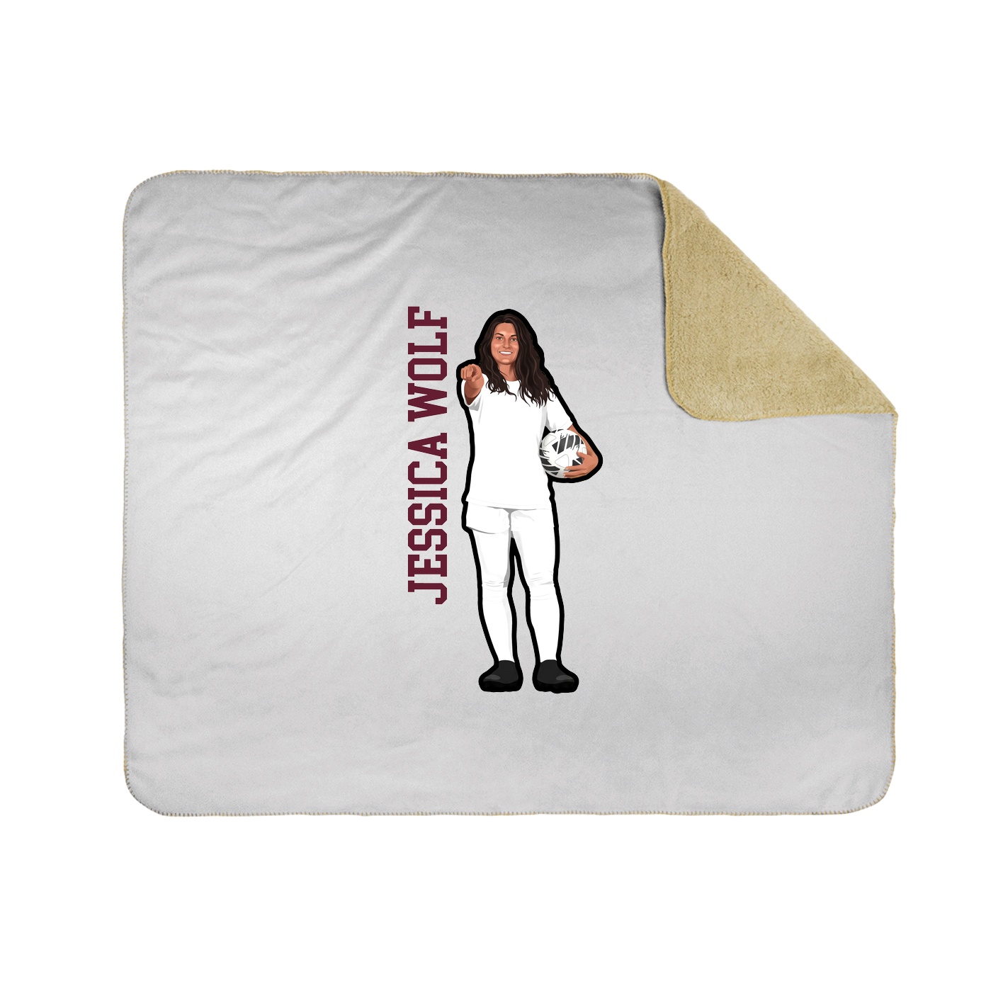 Throw Blanket — Name Vertical in White