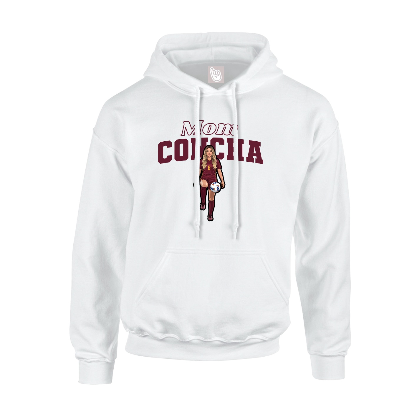 Youth Hoodie — Mothers Day Block in White