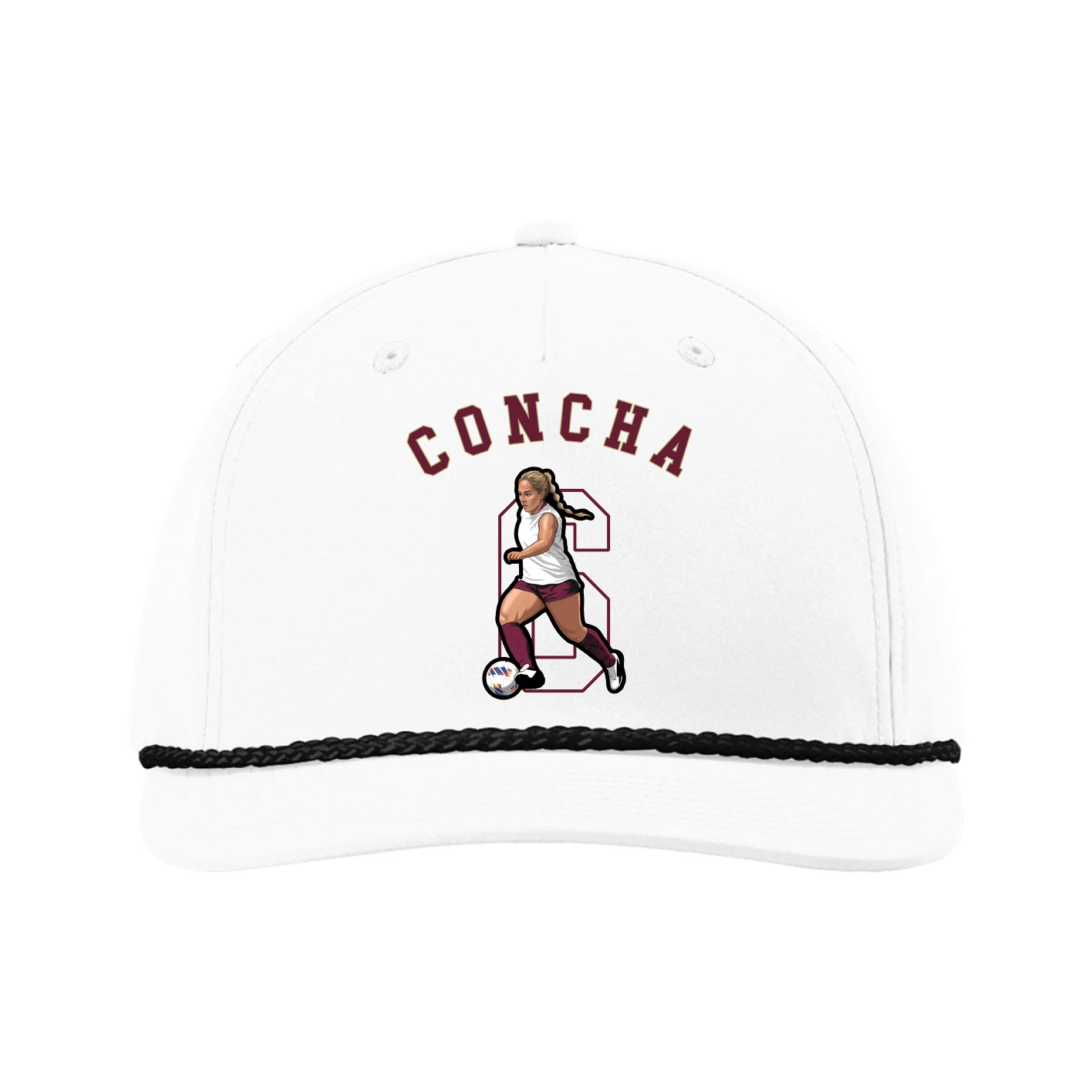 Five-Panel Classic Rope Cap — Shirsey Arch in White