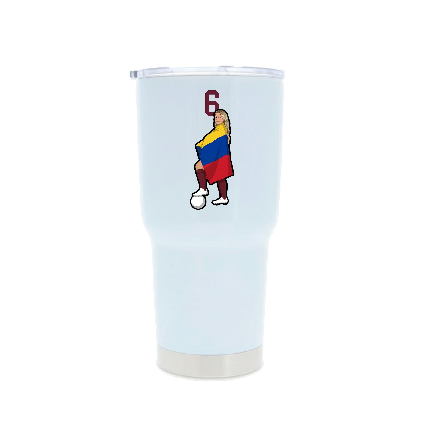 30oz Stainless Steel Tumbler — Number Top in White