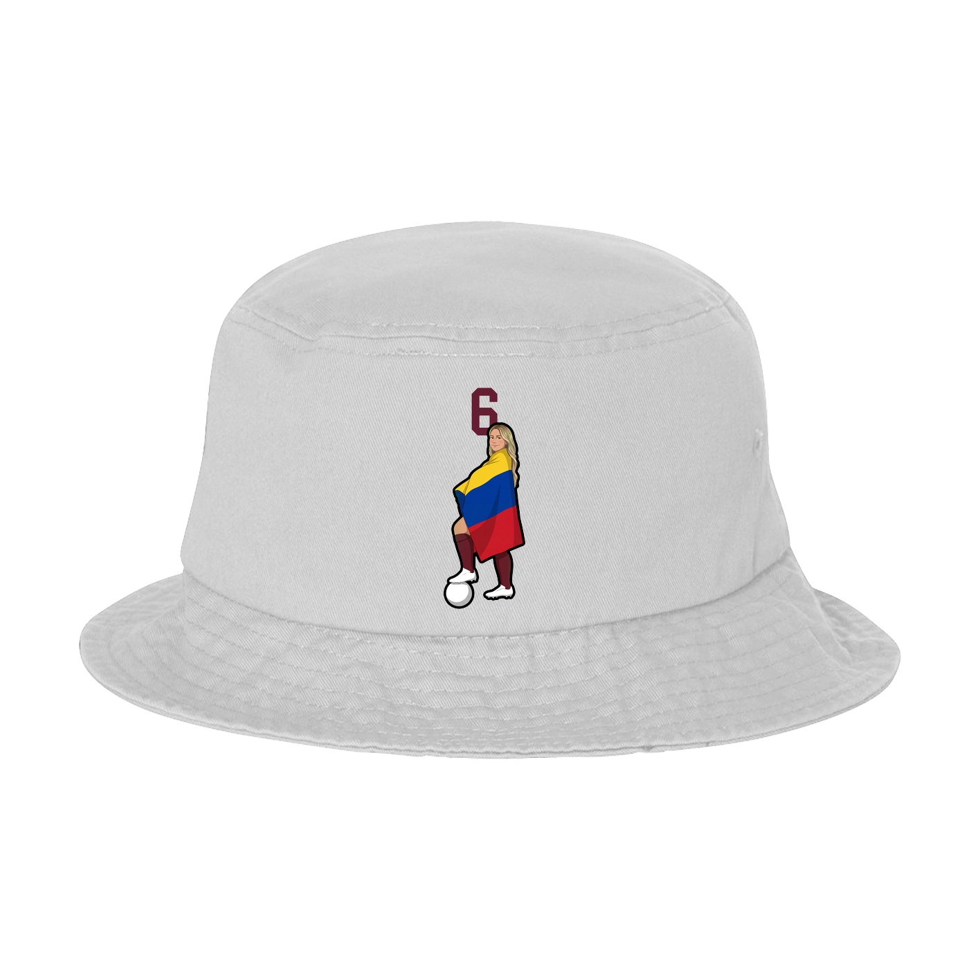 Bucket Cap — Number Top in White