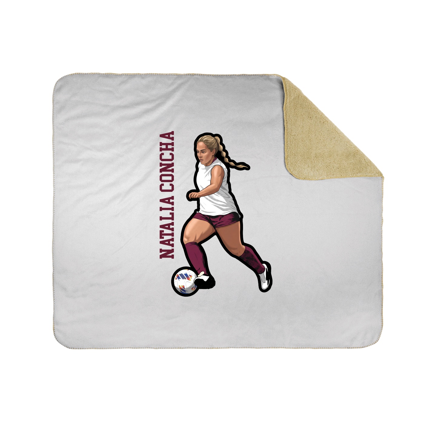 Throw Blanket — Name Vertical in White