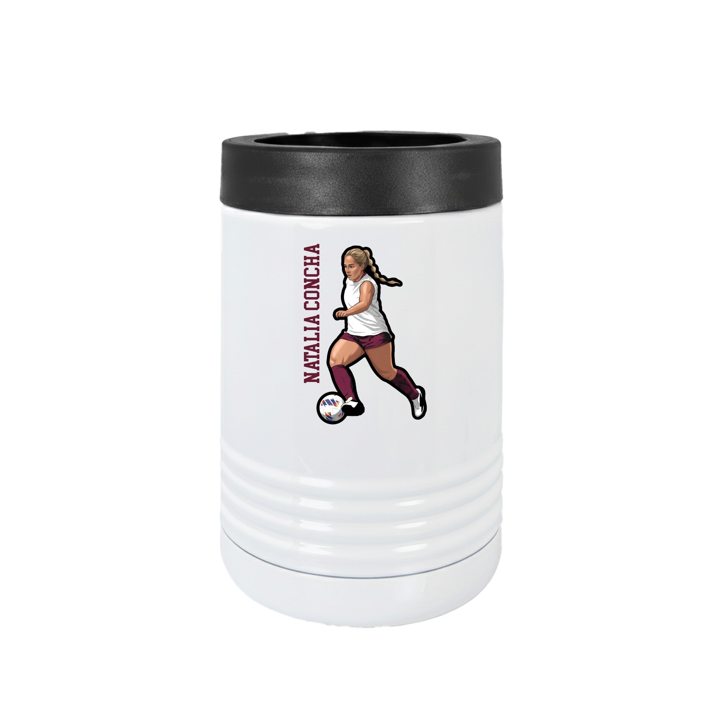 Beverage Holder — Name Vertical in White