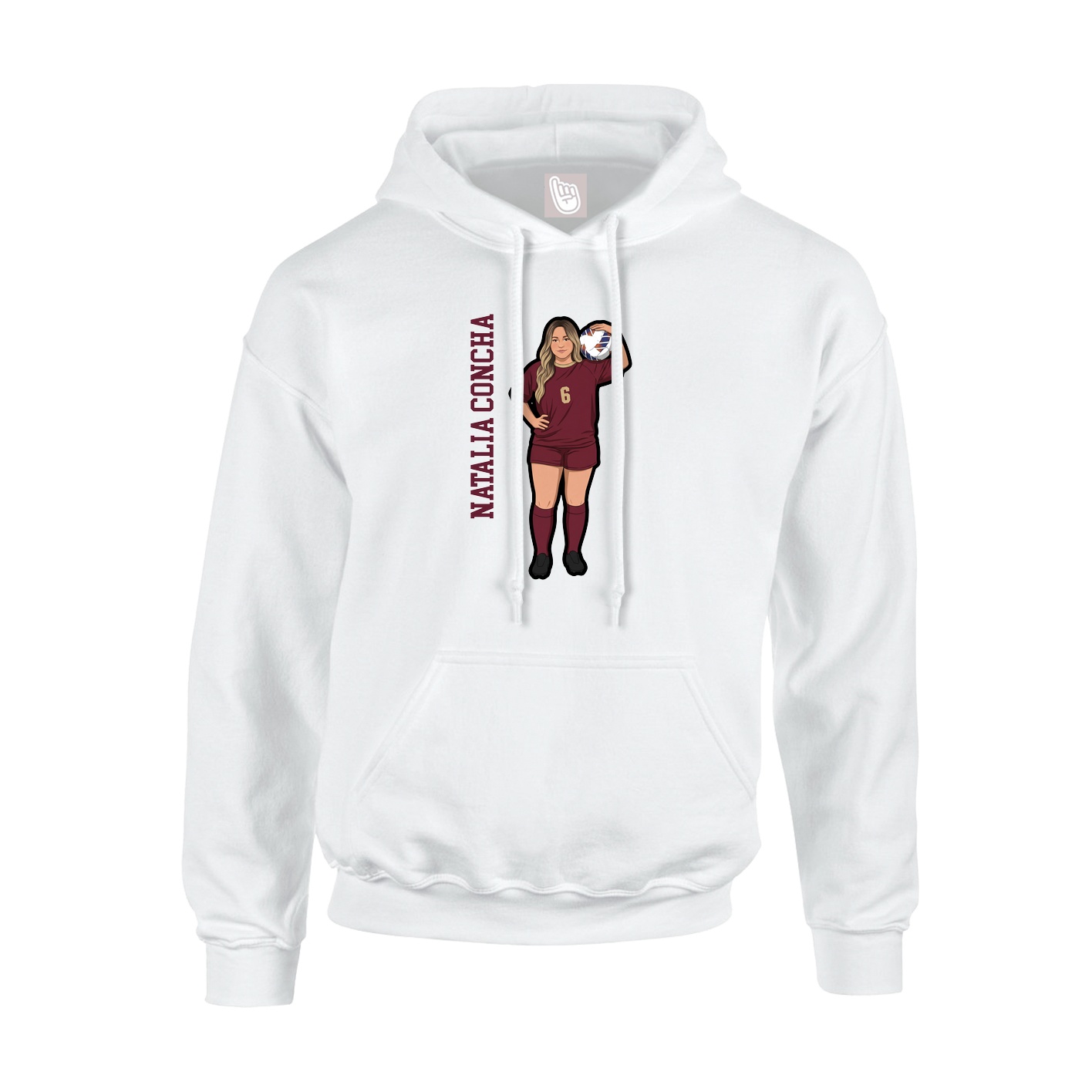 Youth Hoodie — Name Vertical in White