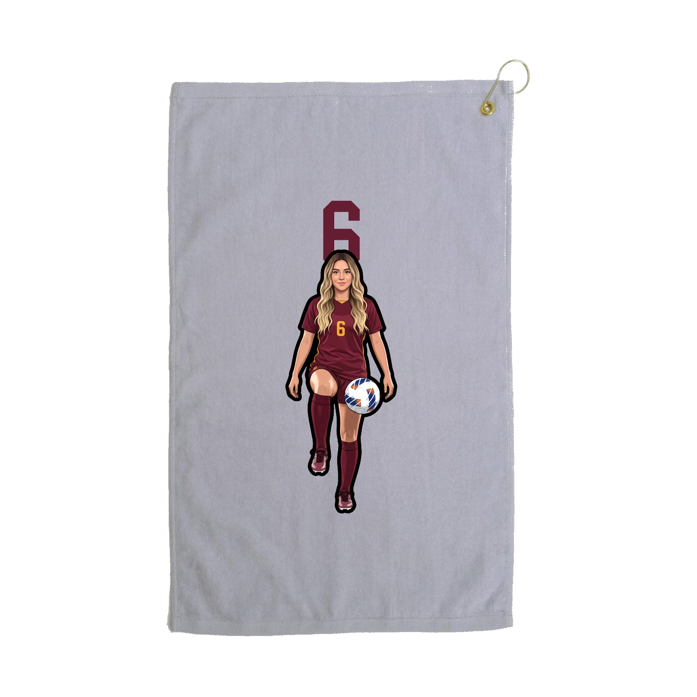 Golf Towel — Number Top in Grey