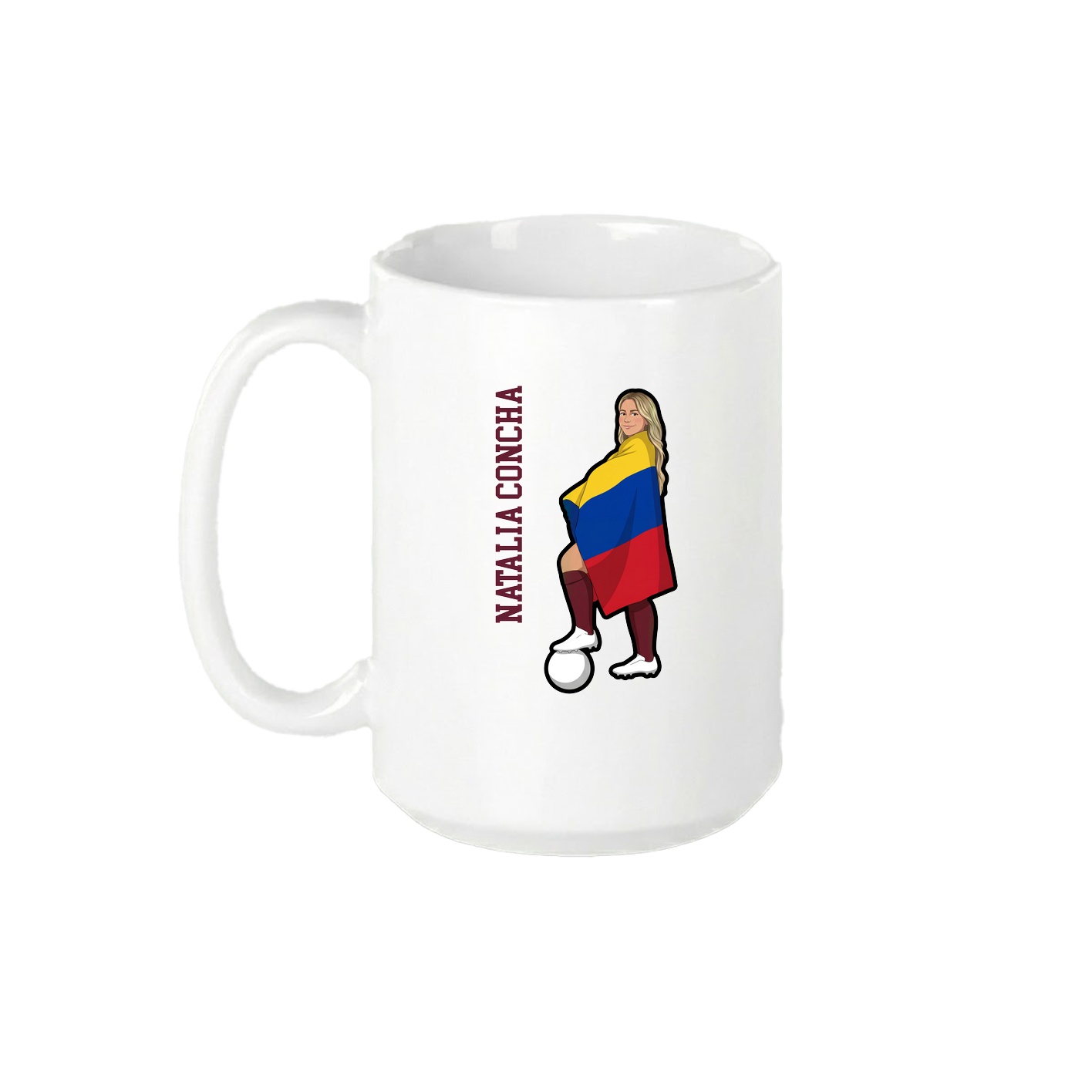 15oz Coffee Mug — Name Vertical in White