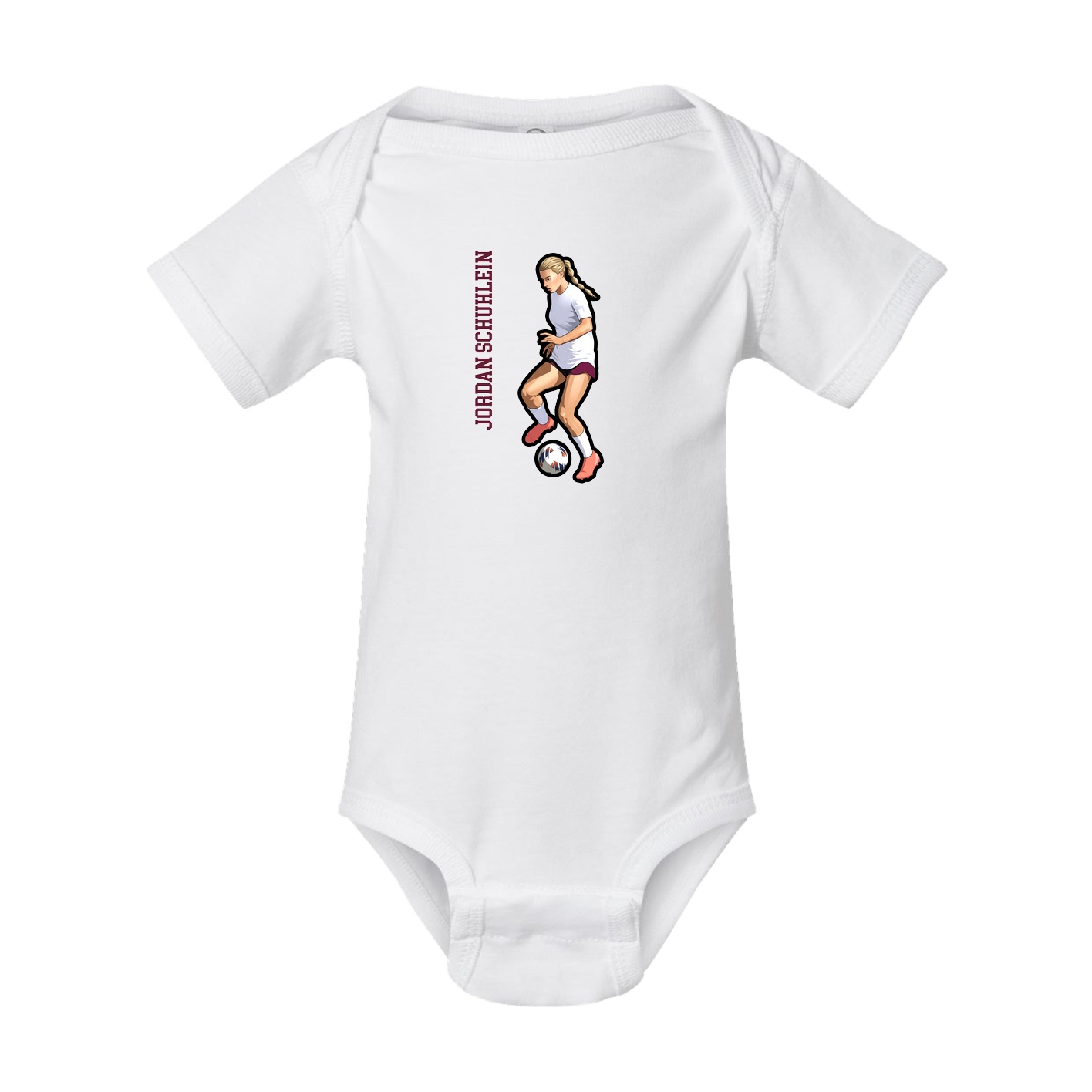 Baby Onesie — Name Vertical in White