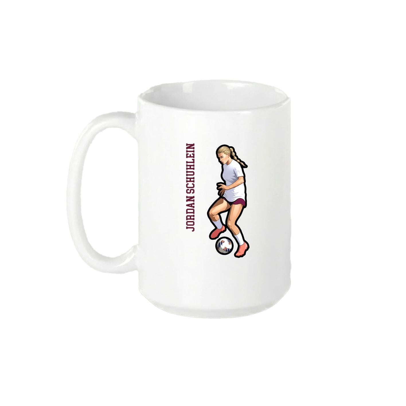 15oz Coffee Mug — Name Vertical in White
