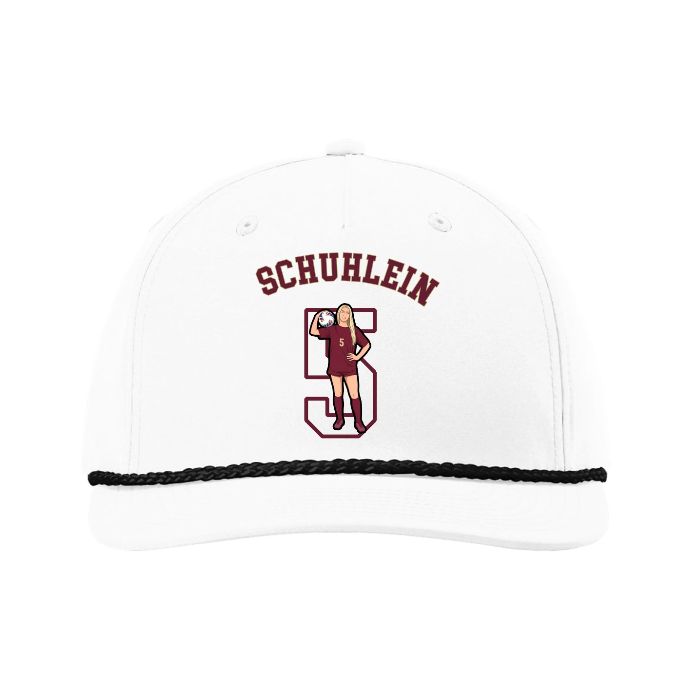 Five-Panel Classic Rope Cap — Shirsey Arch in White
