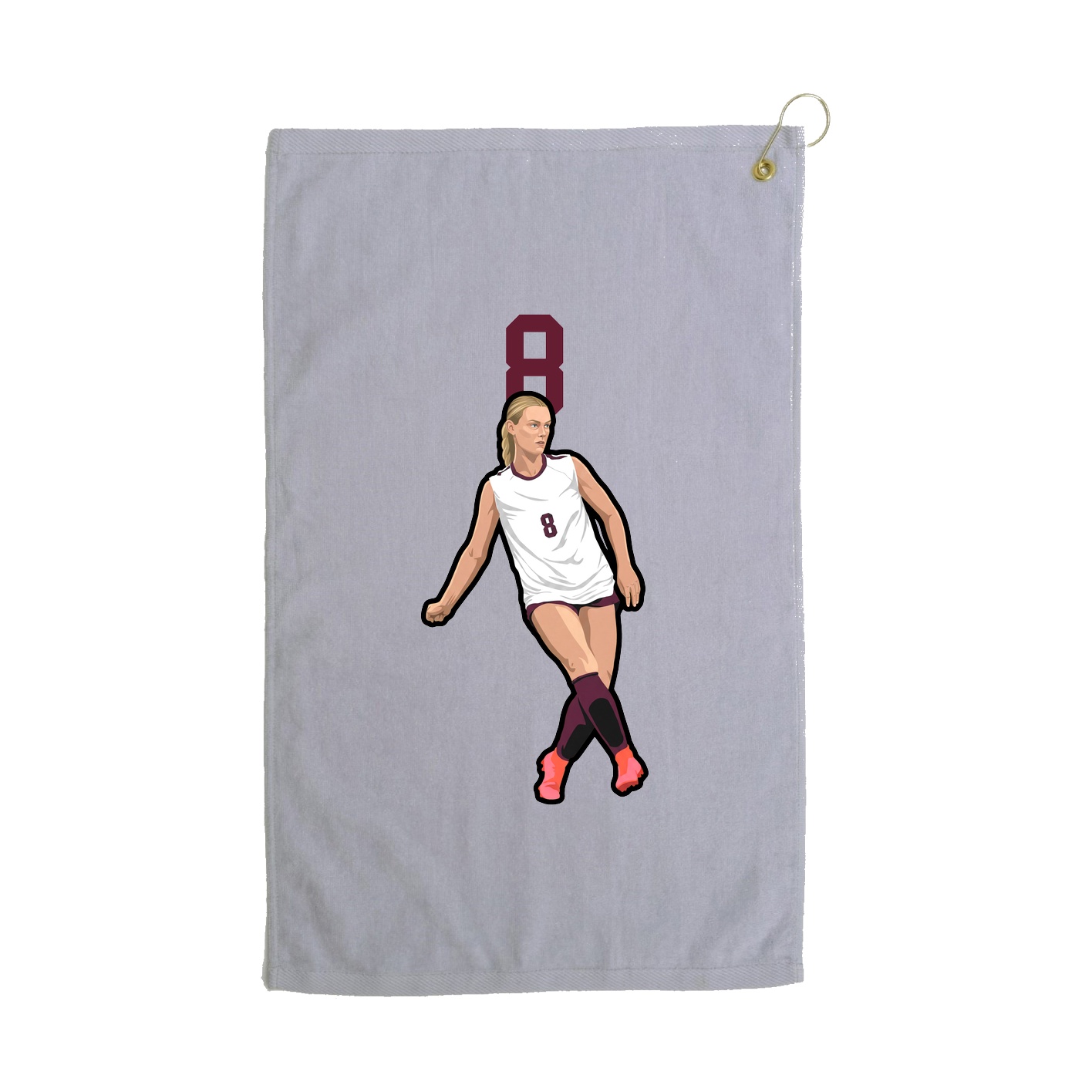 Golf Towel — Number Top in Grey