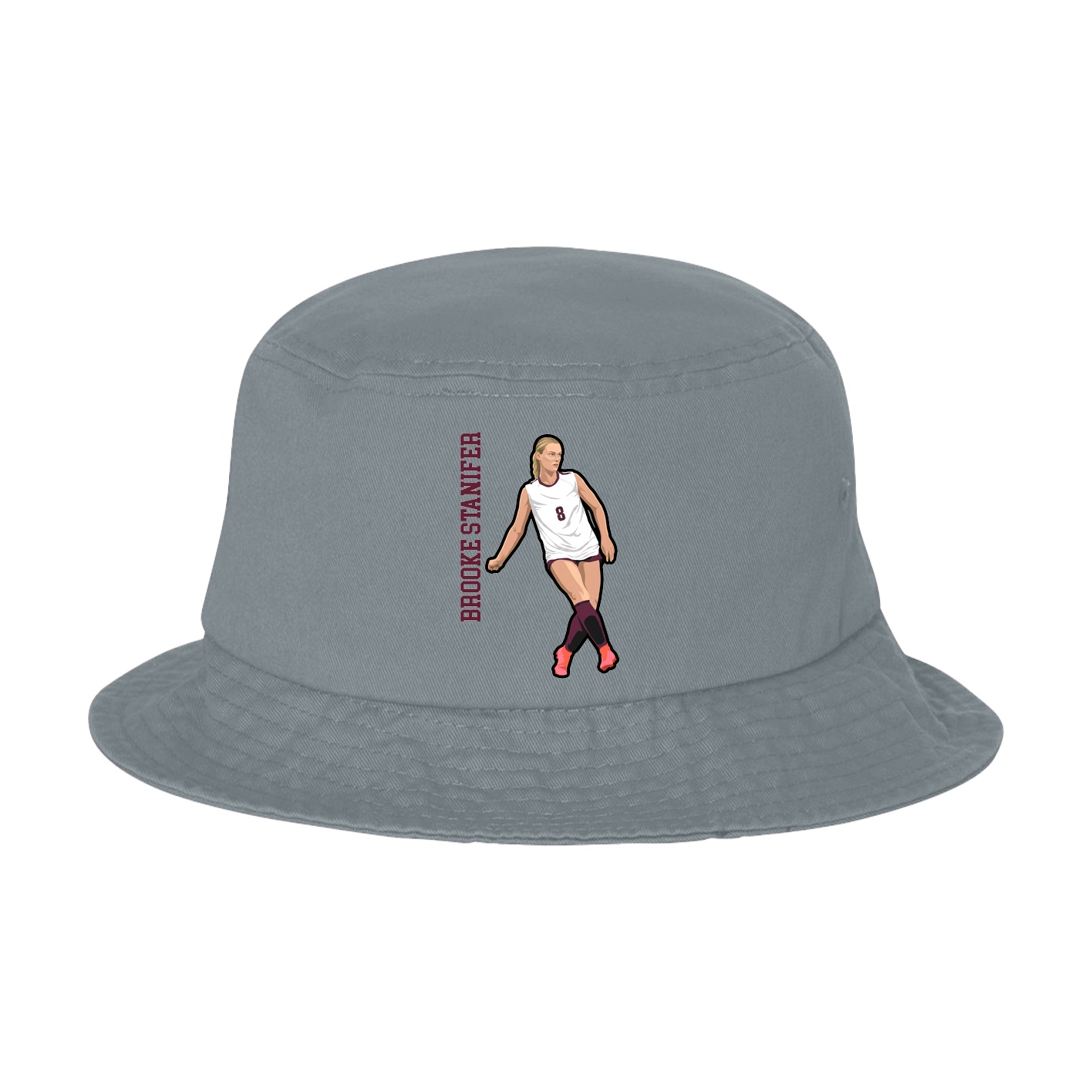 Bucket Cap — Name Vertical in Grey