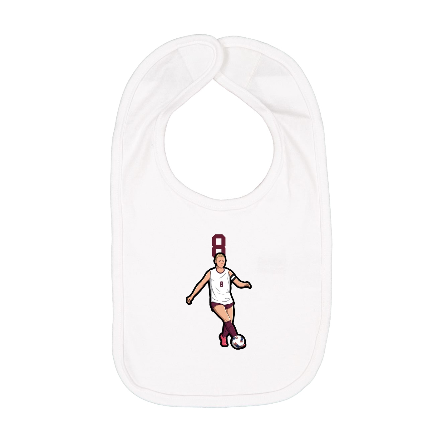 Infant Bib — Number Top in White