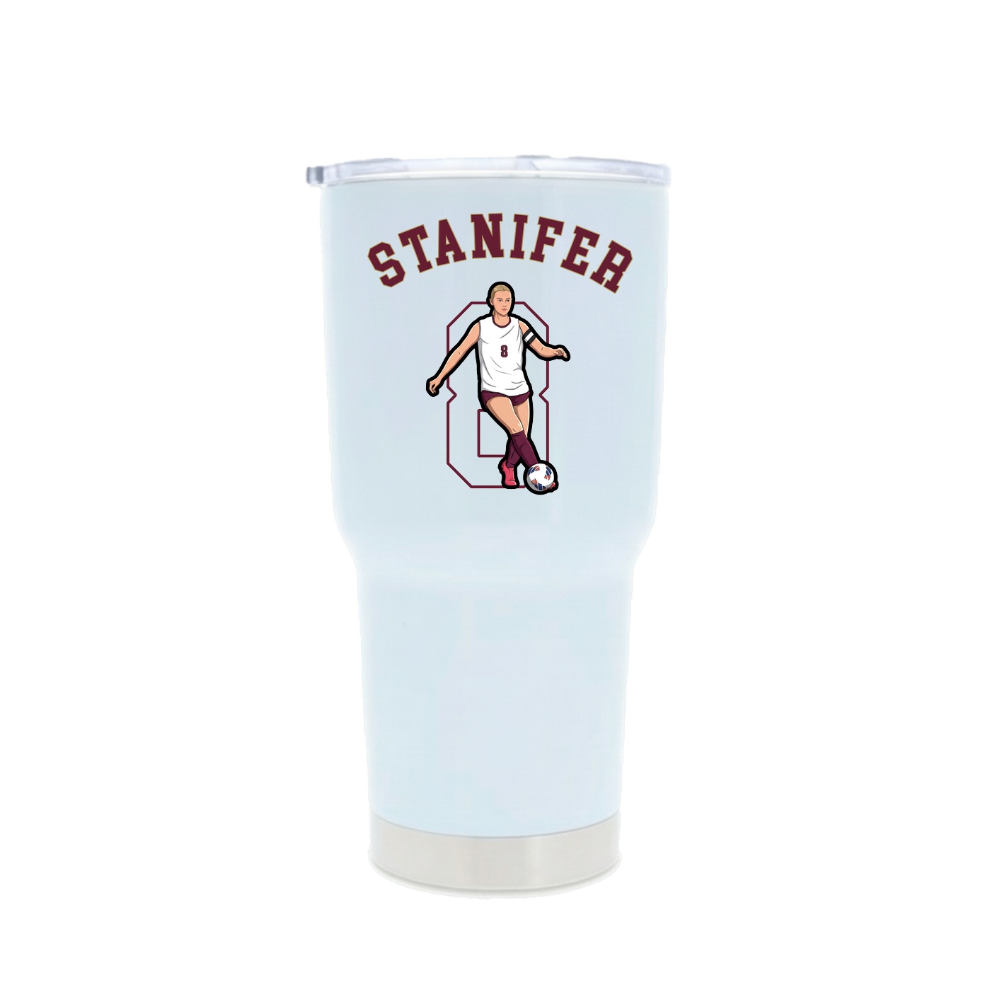 30oz Stainless Steel Tumbler — Shirsey Arch in White