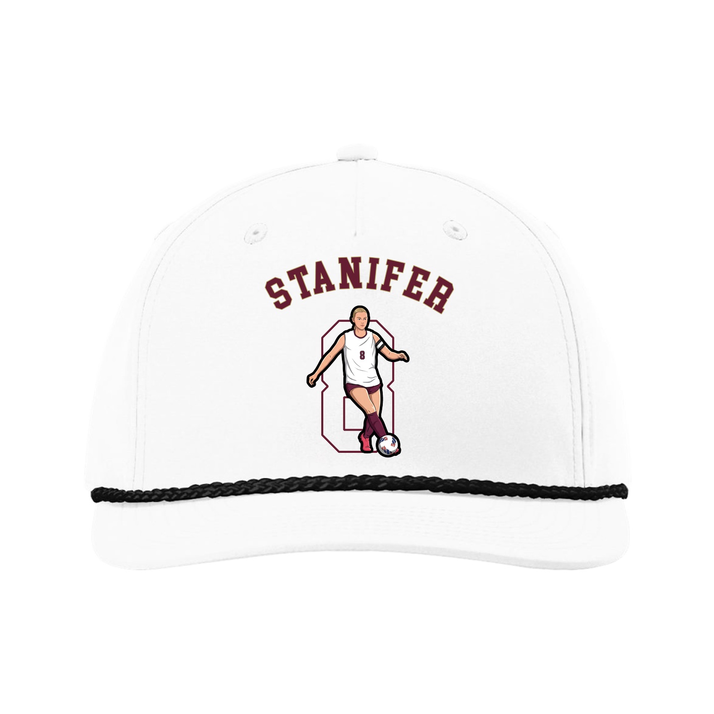 Five-Panel Classic Rope Cap — Shirsey Arch in White
