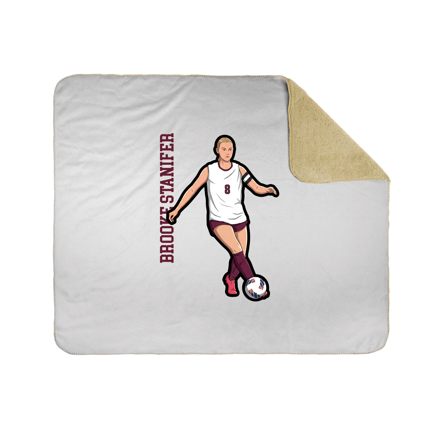 Throw Blanket — Name Vertical in White