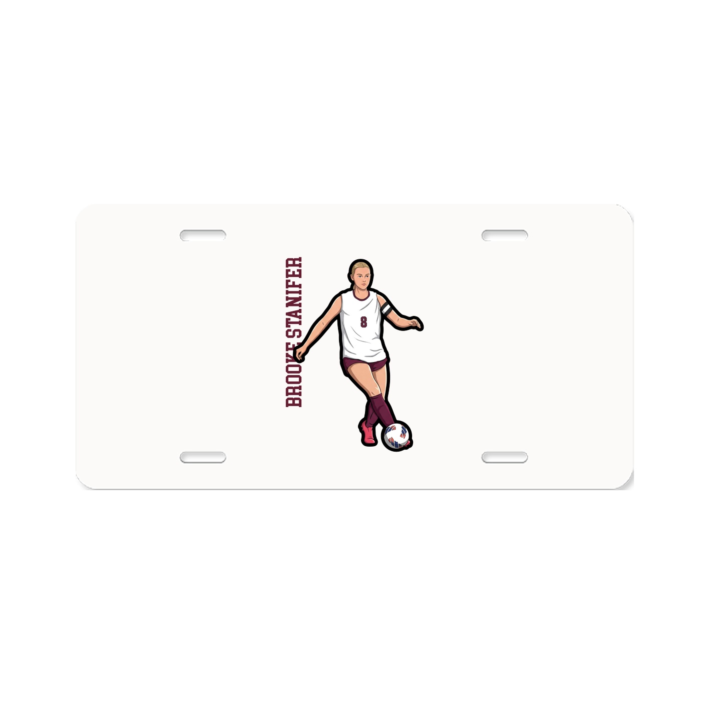 License Plate — Name Vertical in Classic